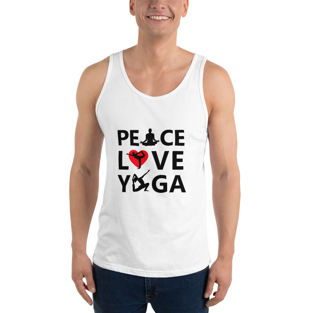 PEACE LOVE YOGA - Unisex Tank Top