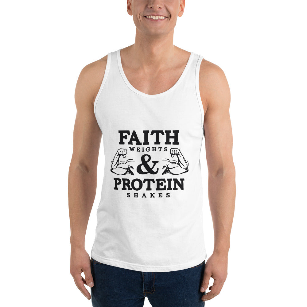 FAITH WEIGHTS & PROTEIN SHAKES - Unisex Tank Top
