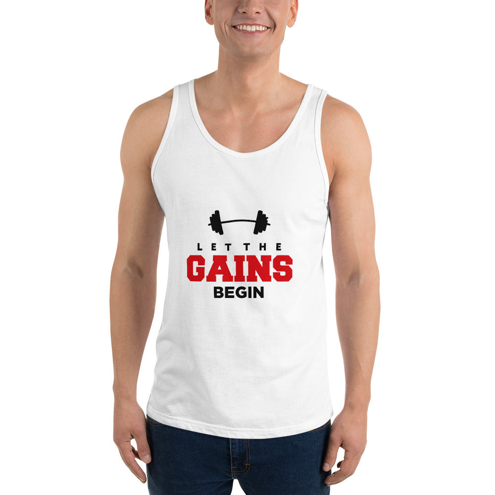 LET THE GAINS BEGIN - Unisex Tank Top