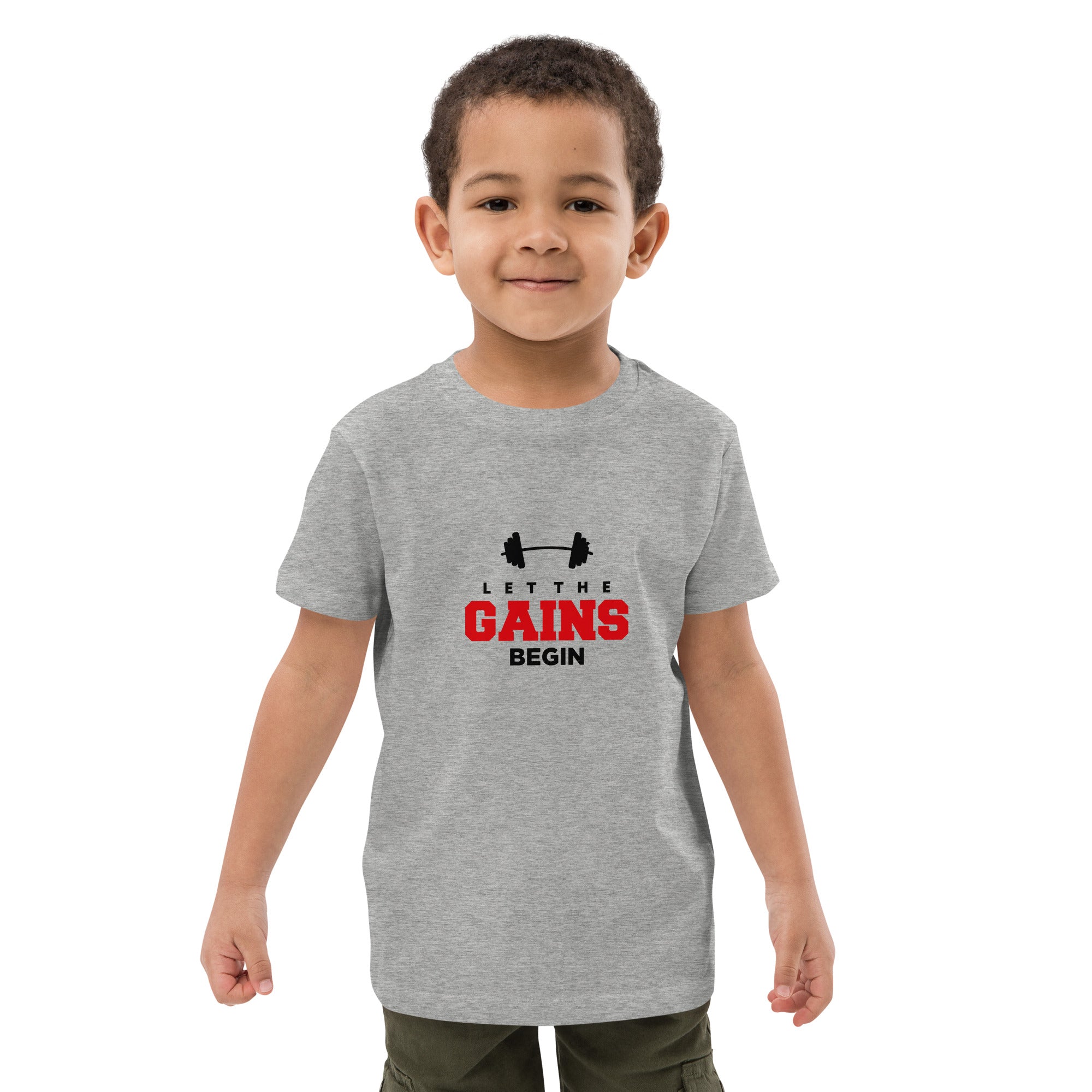 LET THE GAINS BEGIN - Organic cotton kids t-shirt