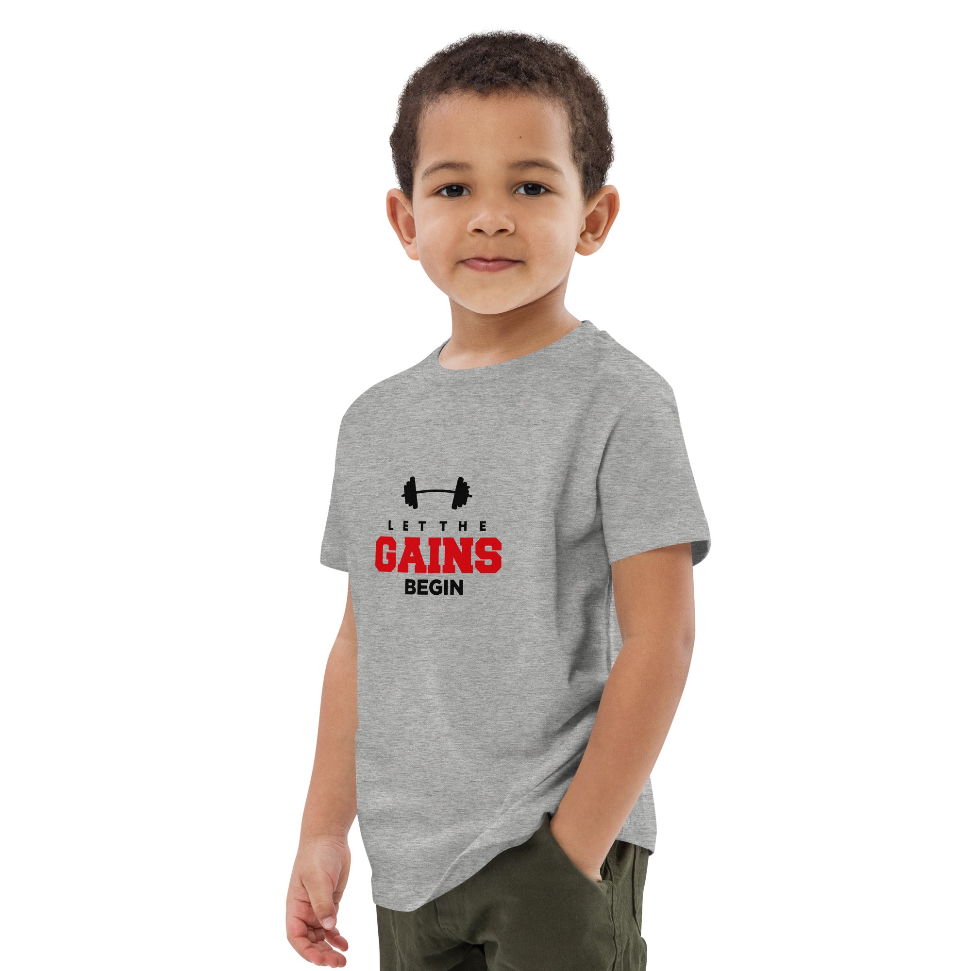 LET THE GAINS BEGIN - Organic cotton kids t-shirt