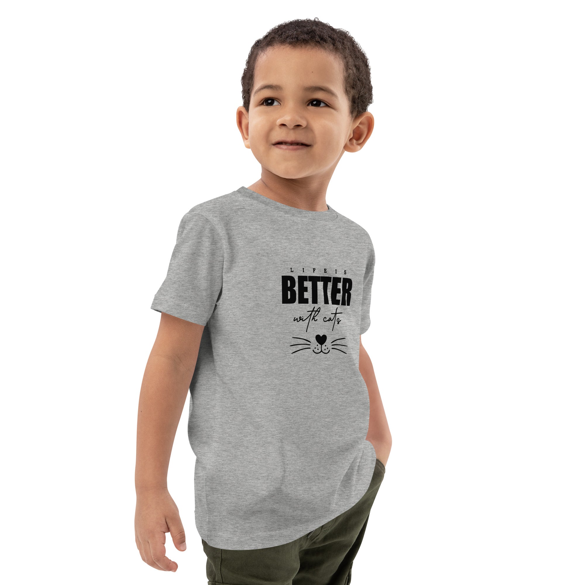 LIFE IS BETTER WITH CATS - Organic cotton kids t-shirt