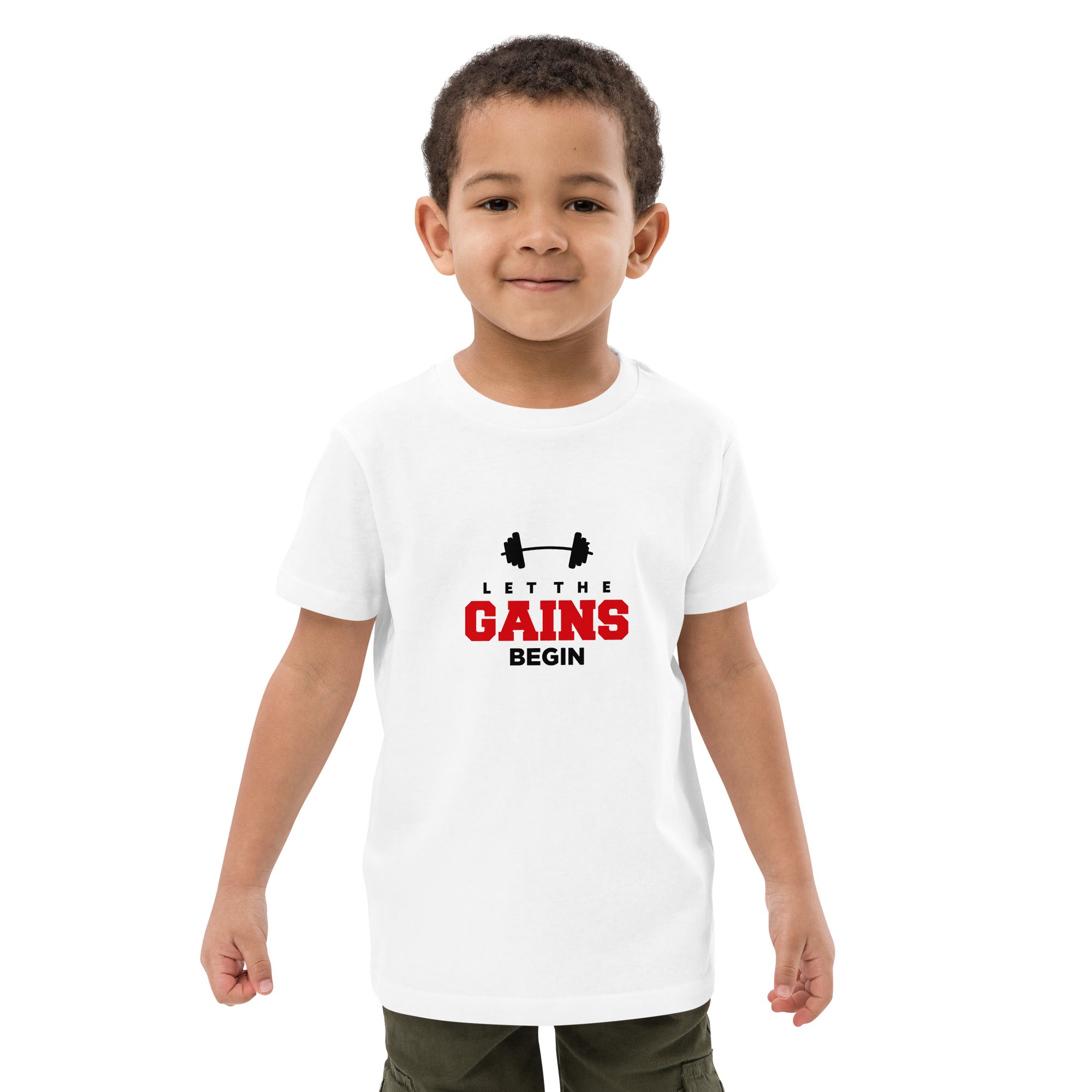 LET THE GAINS BEGIN - Organic cotton kids t-shirt