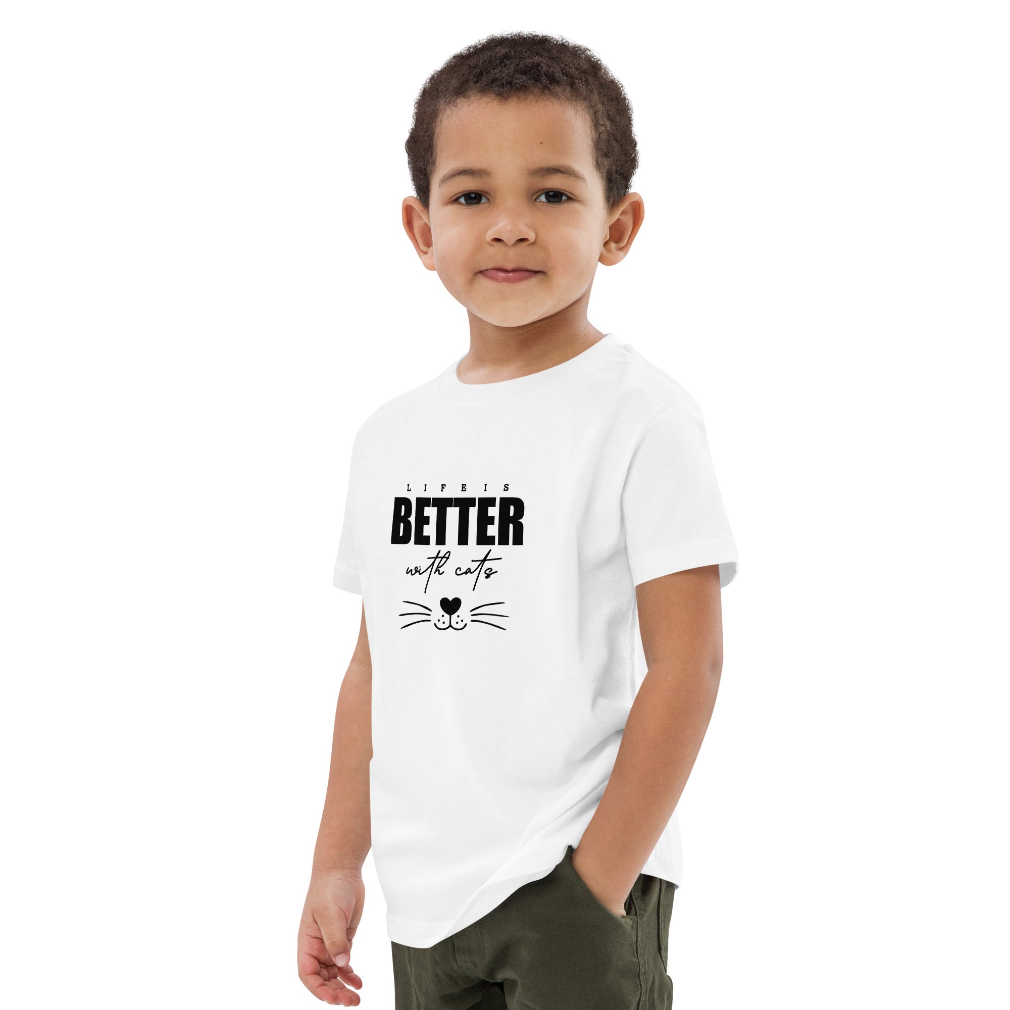 LIFE IS BETTER WITH CATS - Organic cotton kids t-shirt