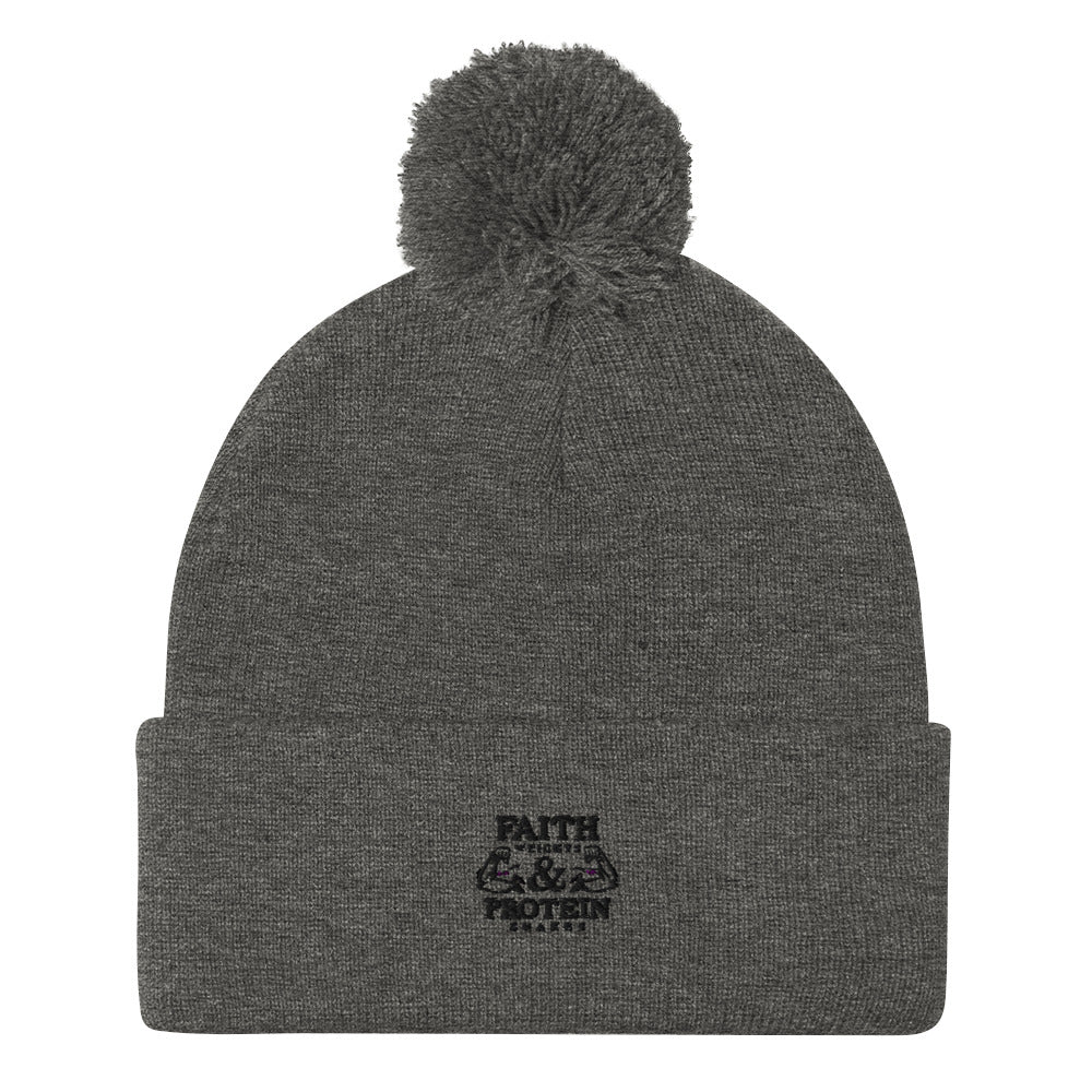 FAITH WEIGHTS & PROTEIN SHAKES - Pom-Pom Beanie