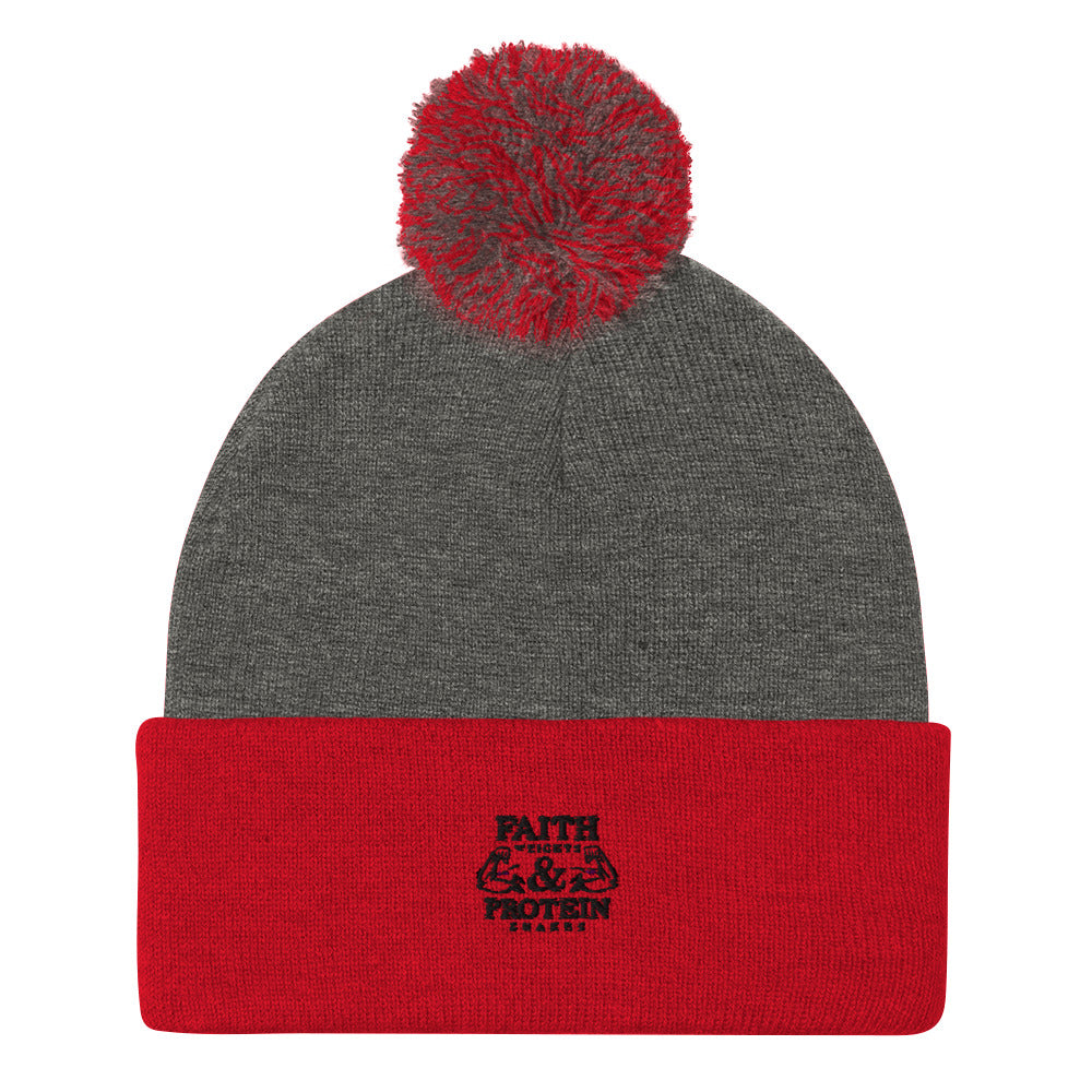 FAITH WEIGHTS & PROTEIN SHAKES - Pom-Pom Beanie