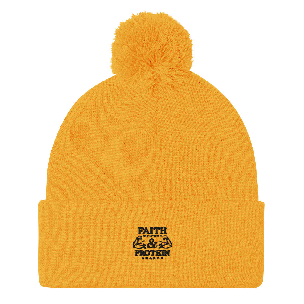 FAITH WEIGHTS & PROTEIN SHAKES - Pom-Pom Beanie