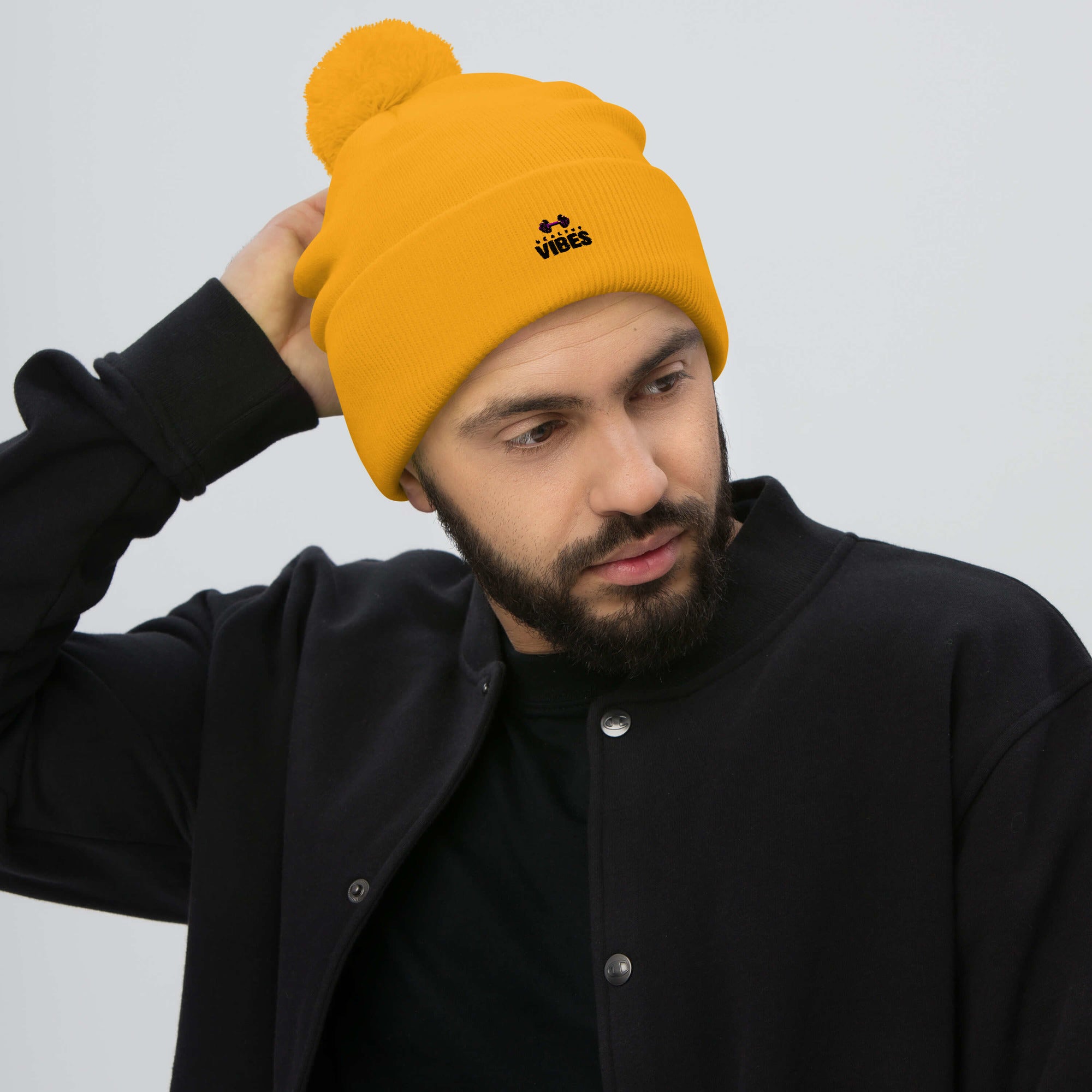 HEALTHY VIBES - Pom-Pom Beanie