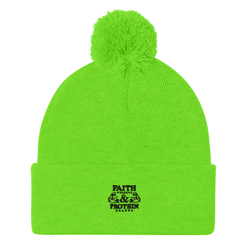 FAITH WEIGHTS & PROTEIN SHAKES - Pom-Pom Beanie