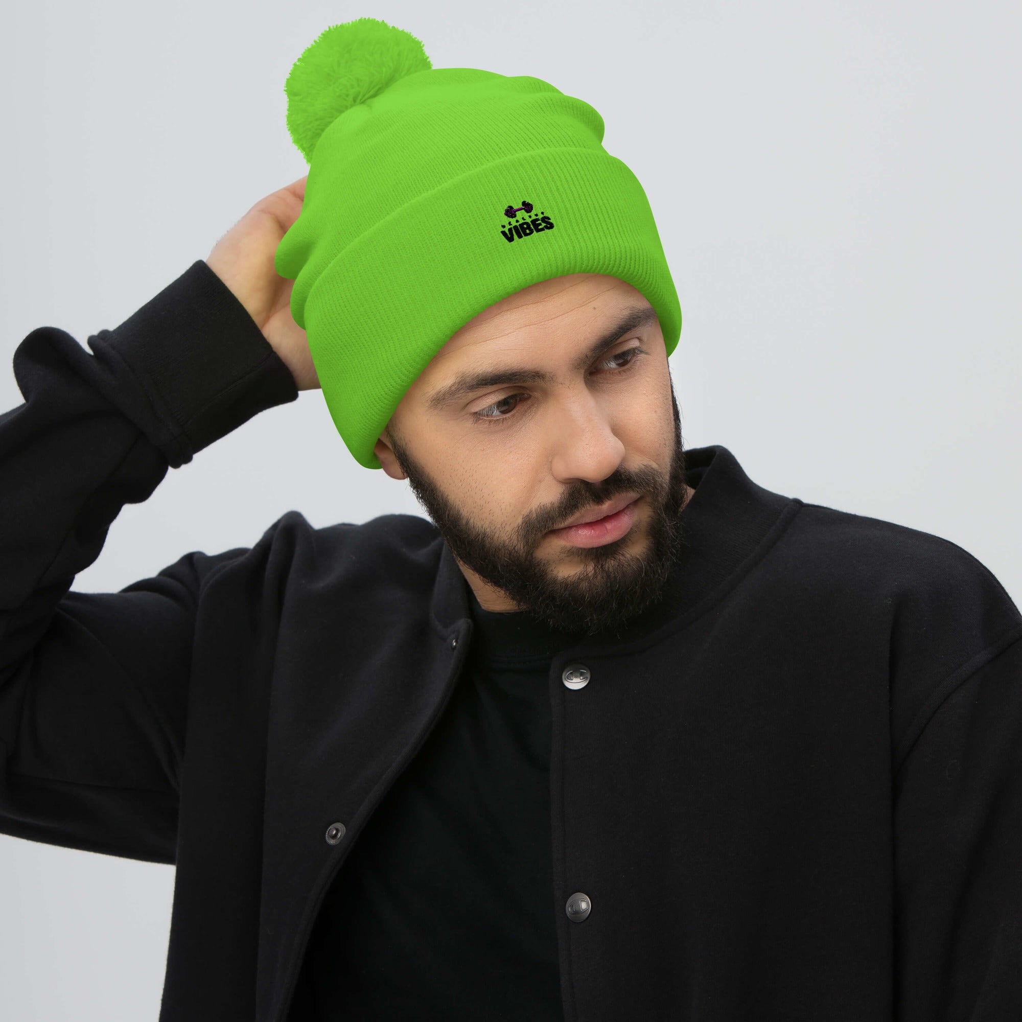 HEALTHY VIBES - Pom-Pom Beanie
