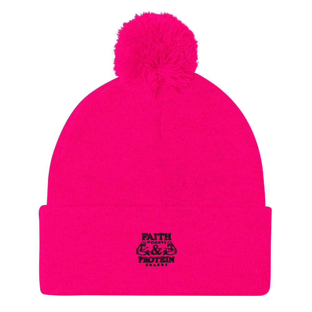 FAITH WEIGHTS & PROTEIN SHAKES - Pom-Pom Beanie