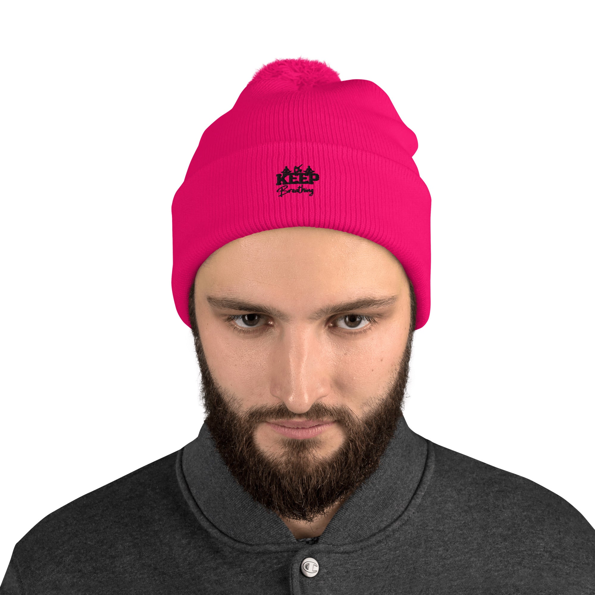 KEEP BREATHING - Pom-Pom Beanie