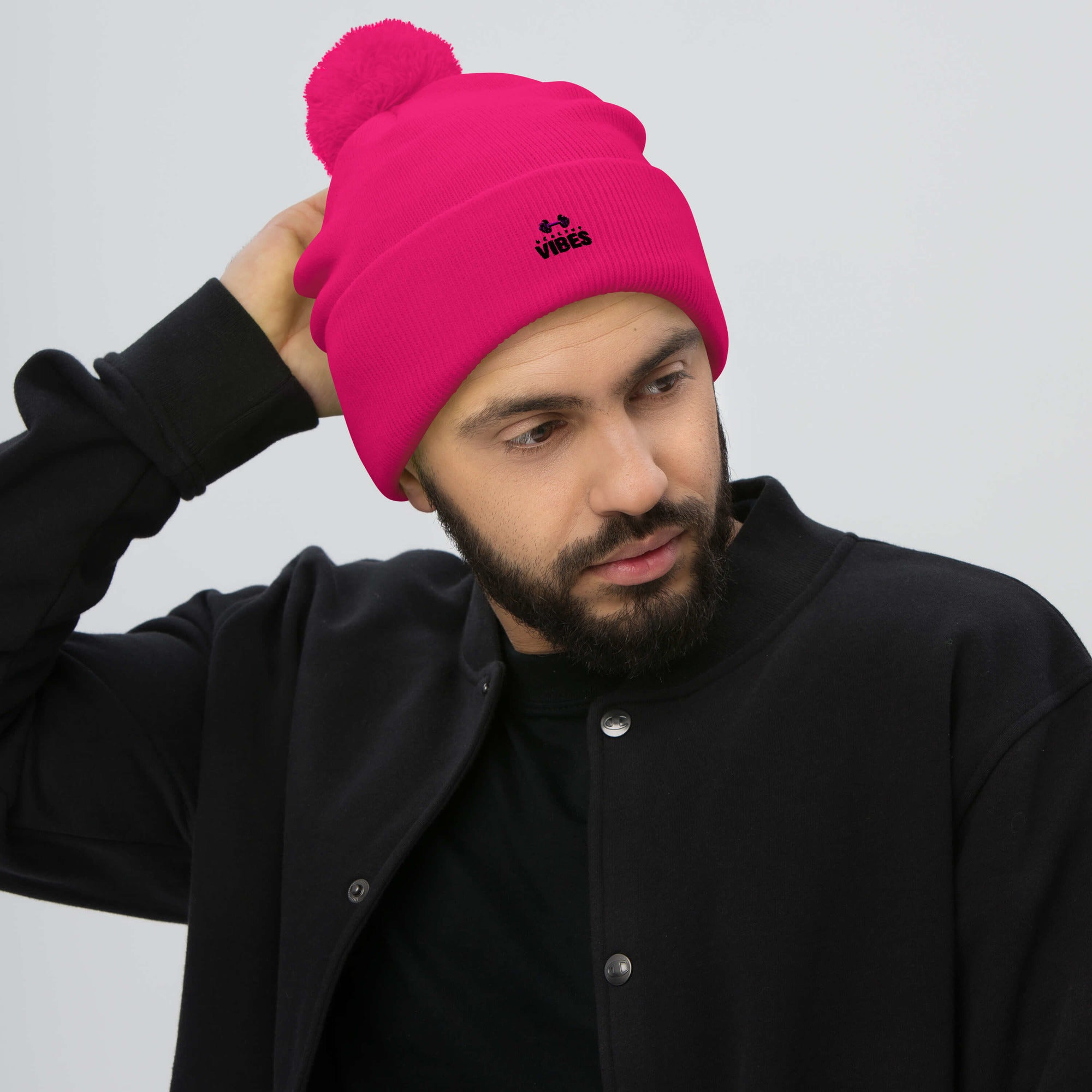 HEALTHY VIBES - Pom-Pom Beanie