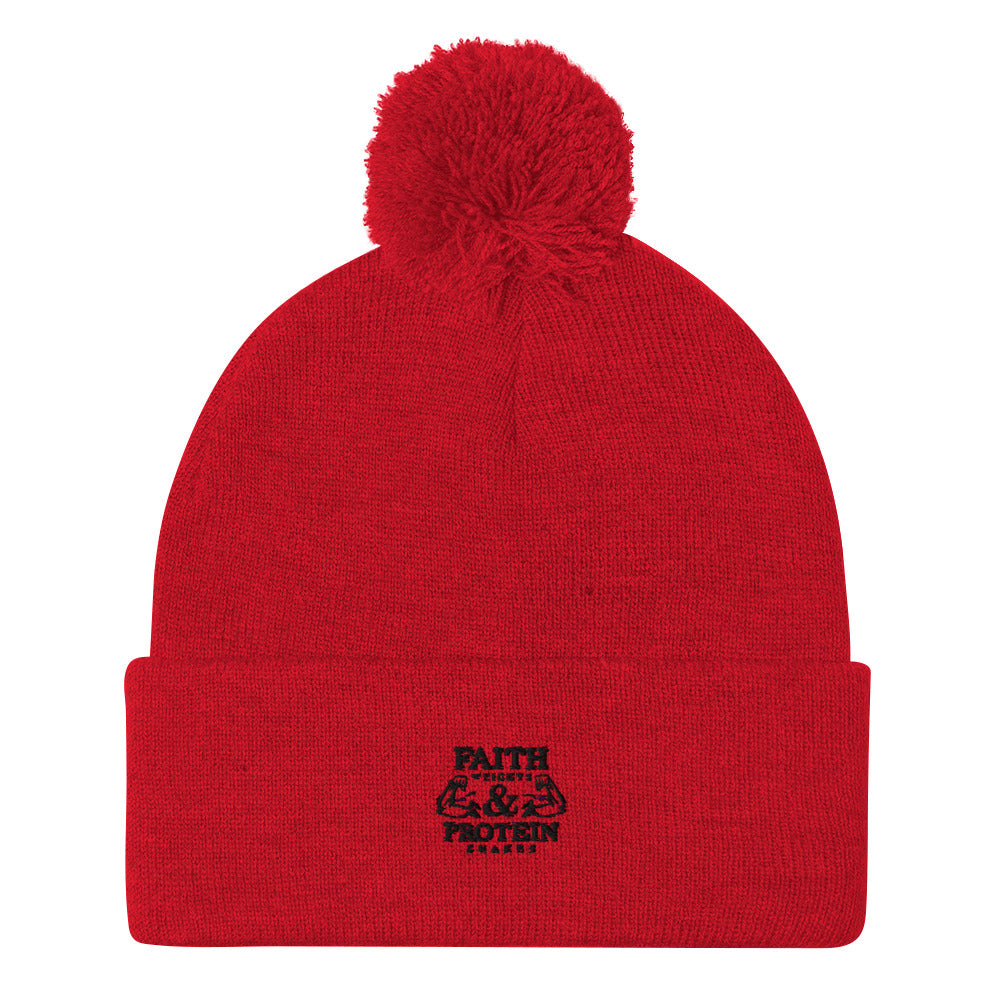 FAITH WEIGHTS & PROTEIN SHAKES - Pom-Pom Beanie