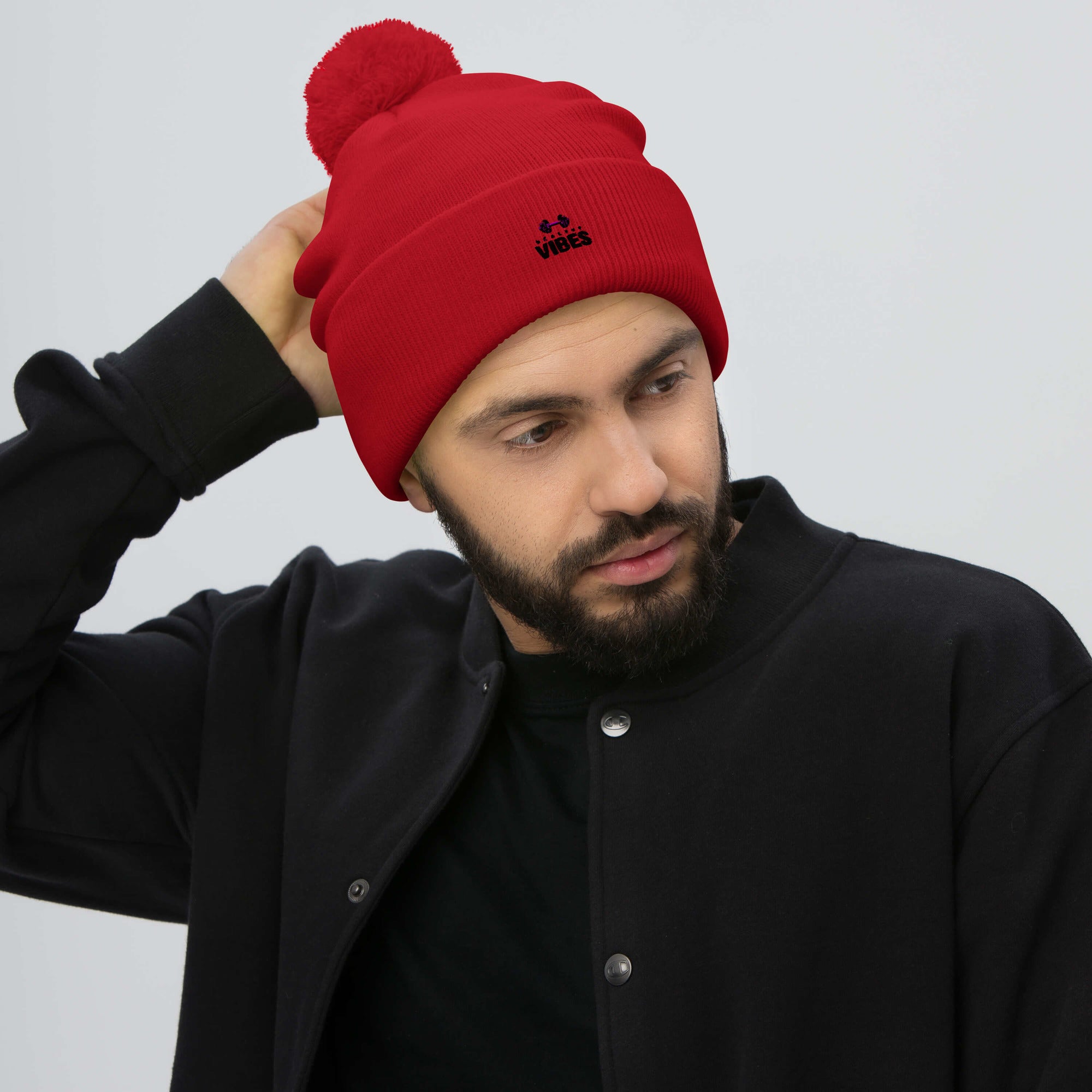 HEALTHY VIBES - Pom-Pom Beanie