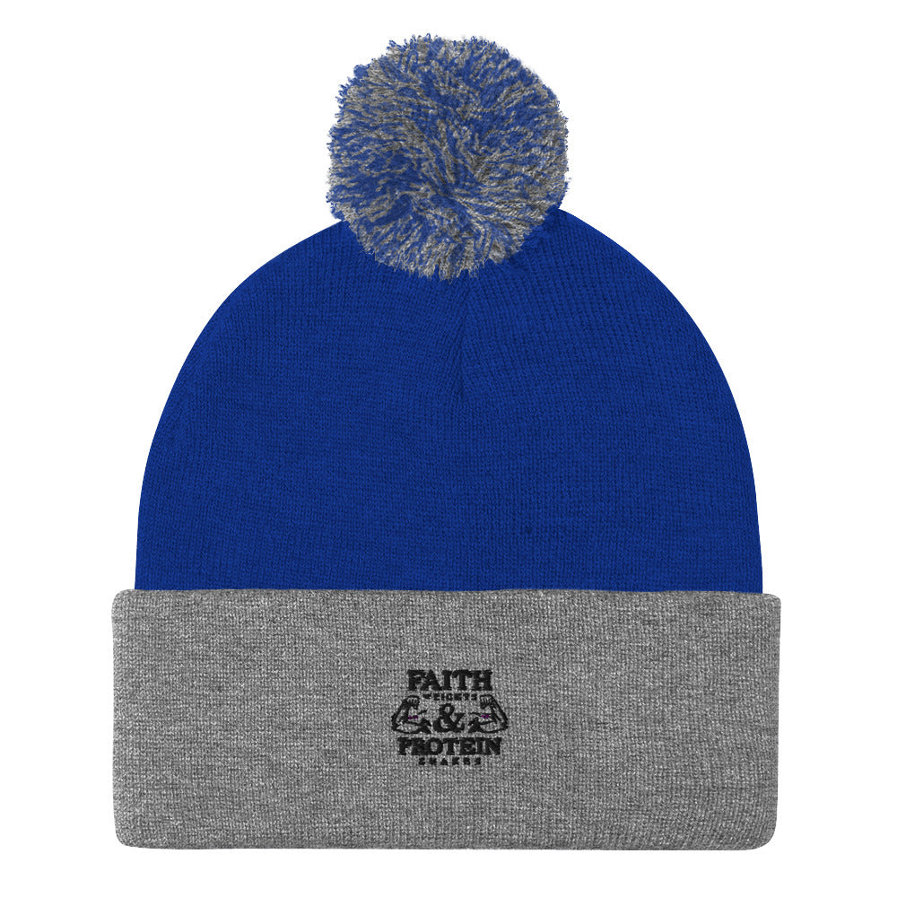 FAITH WEIGHTS & PROTEIN SHAKES - Pom-Pom Beanie