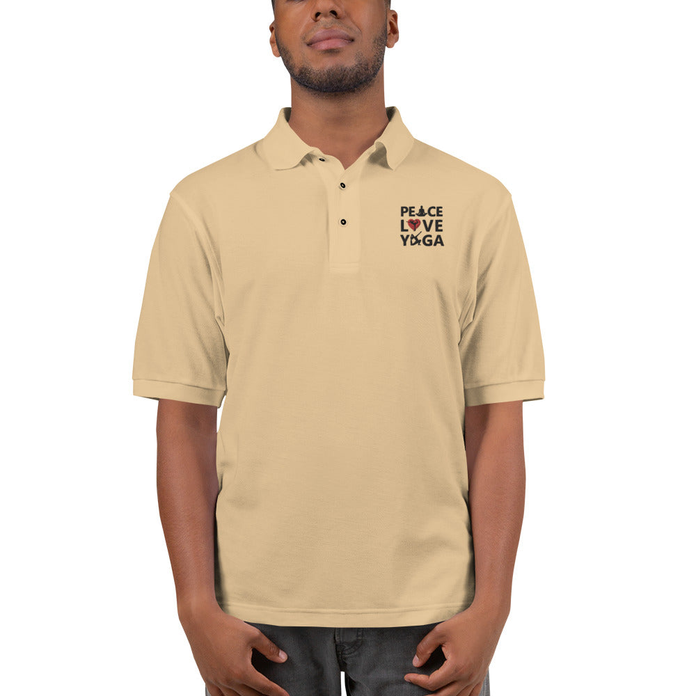 PEACE LOVE YOGA - Men's Premium Polo