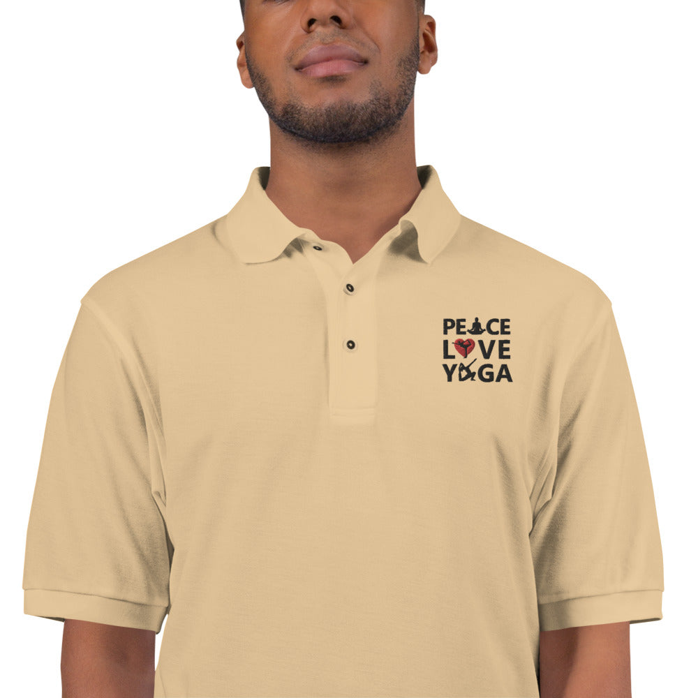 PEACE LOVE YOGA - Men's Premium Polo