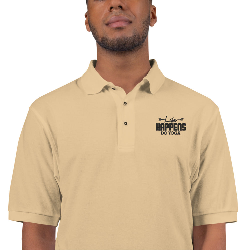 LIFE HAPPENS DO YOGA - Men's Premium Polo