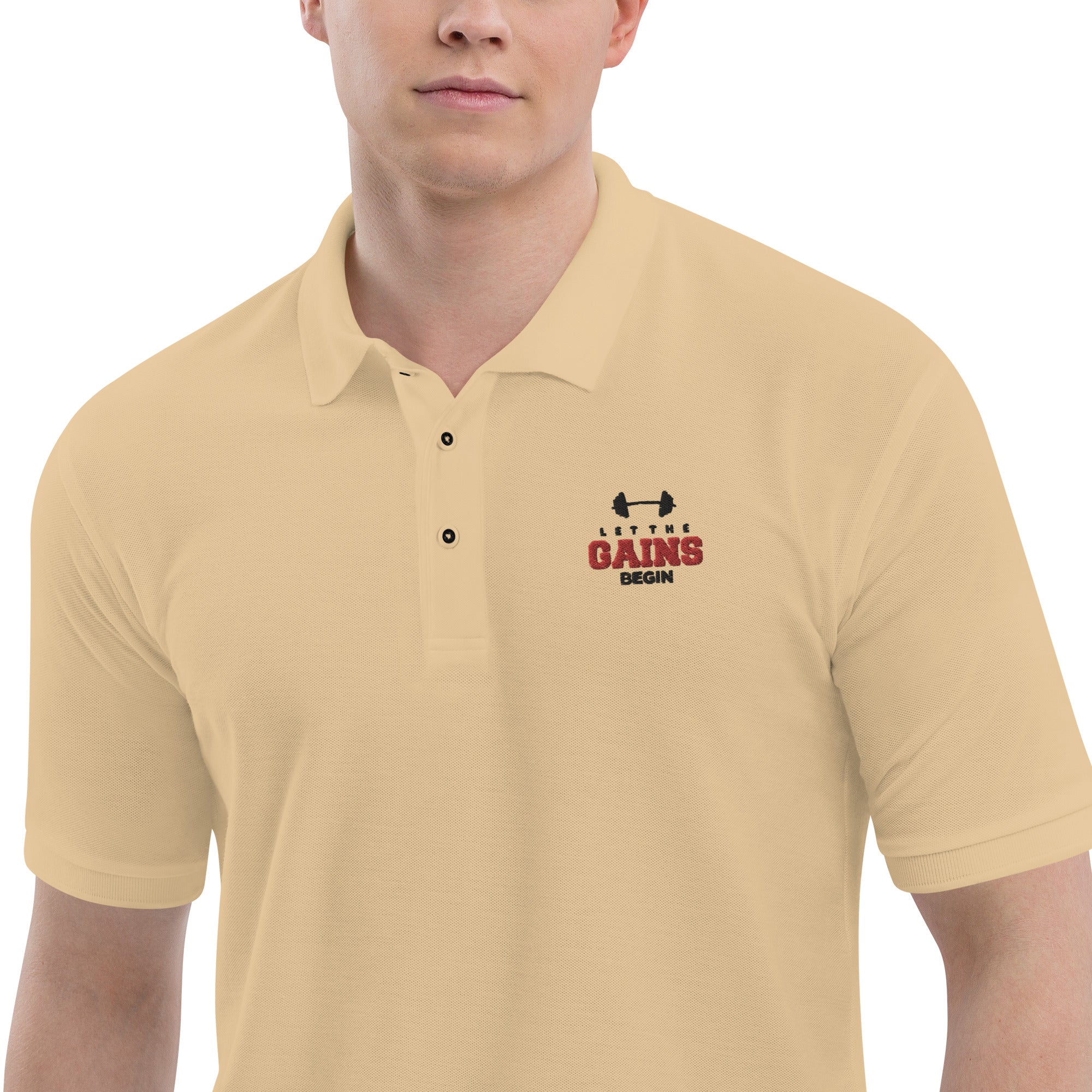 LET THE GAINS BEGIN - Men's Premium Polo