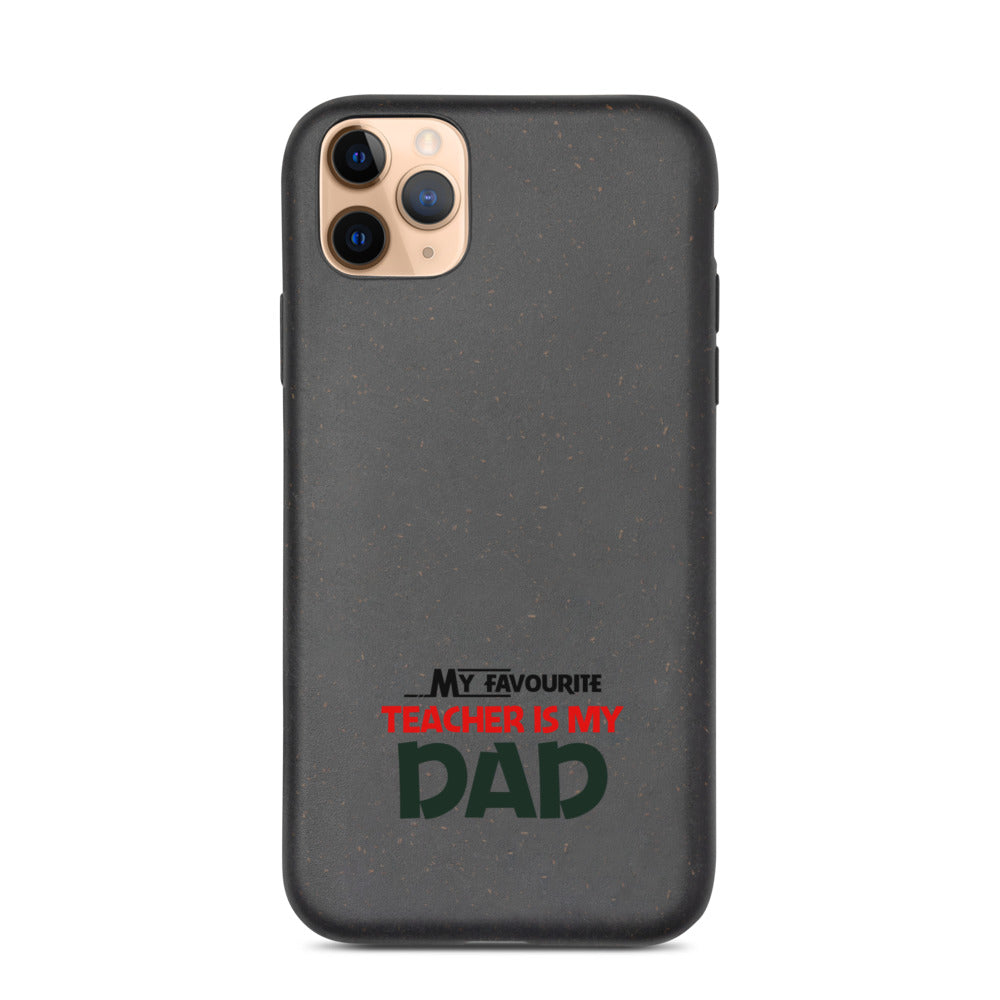 MY FAVOURITE TEACHER IS DAD - Speckled iPhone case