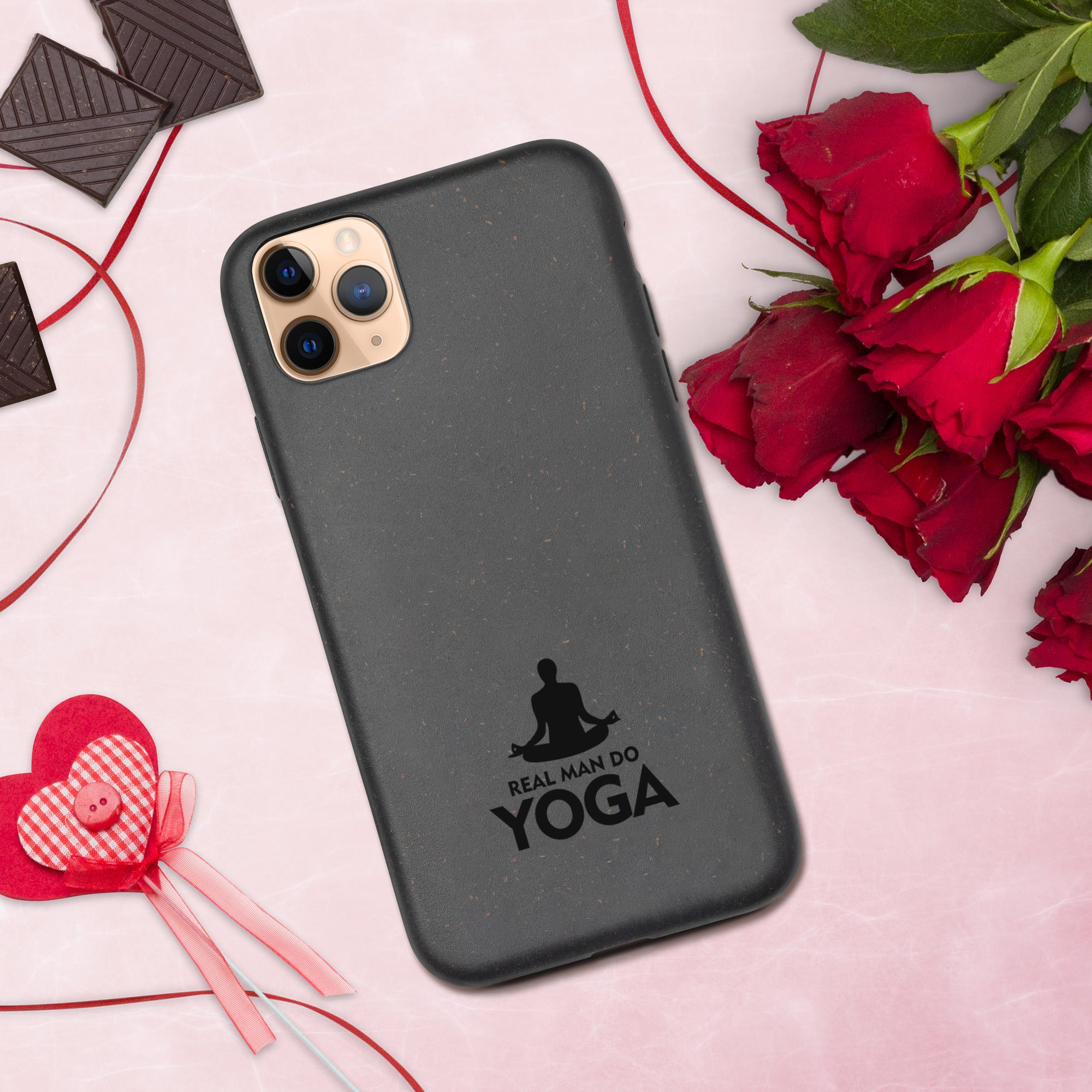 REAL MAN DO YOGA - Speckled iPhone case