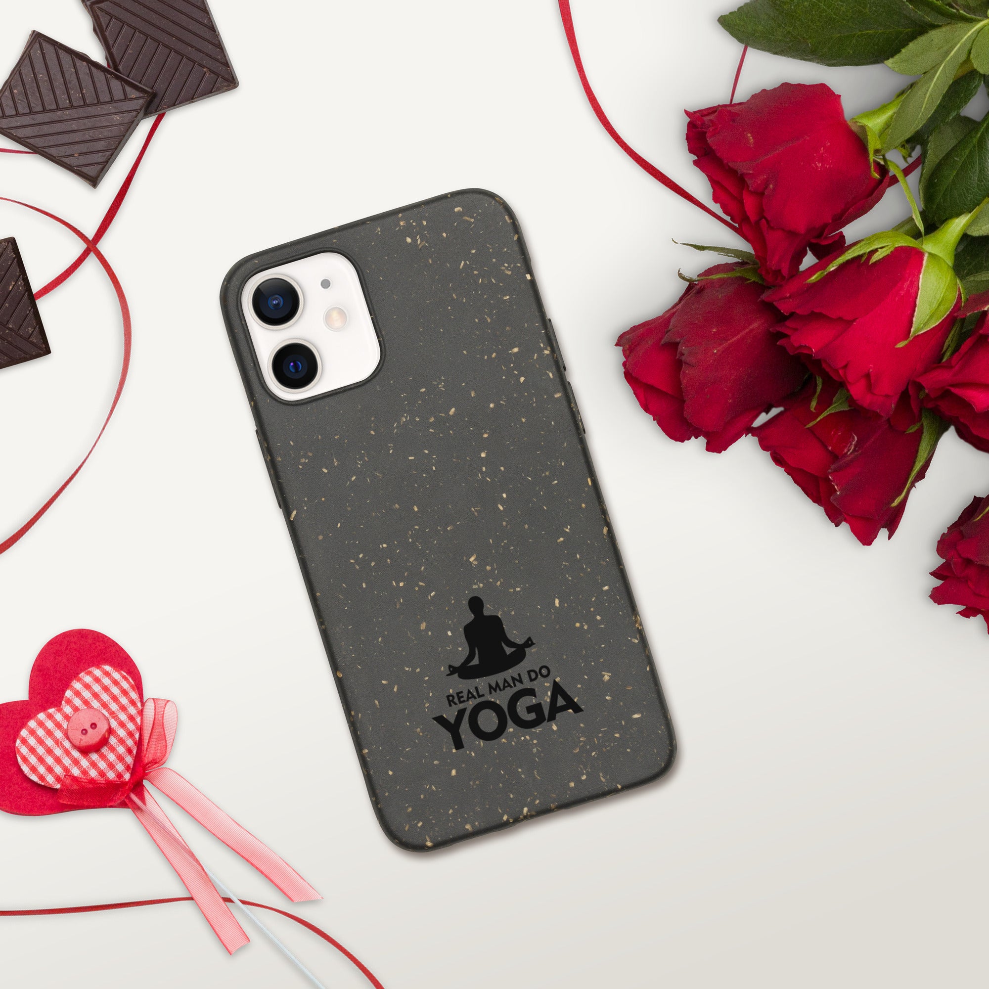 REAL MAN DO YOGA - Speckled iPhone case