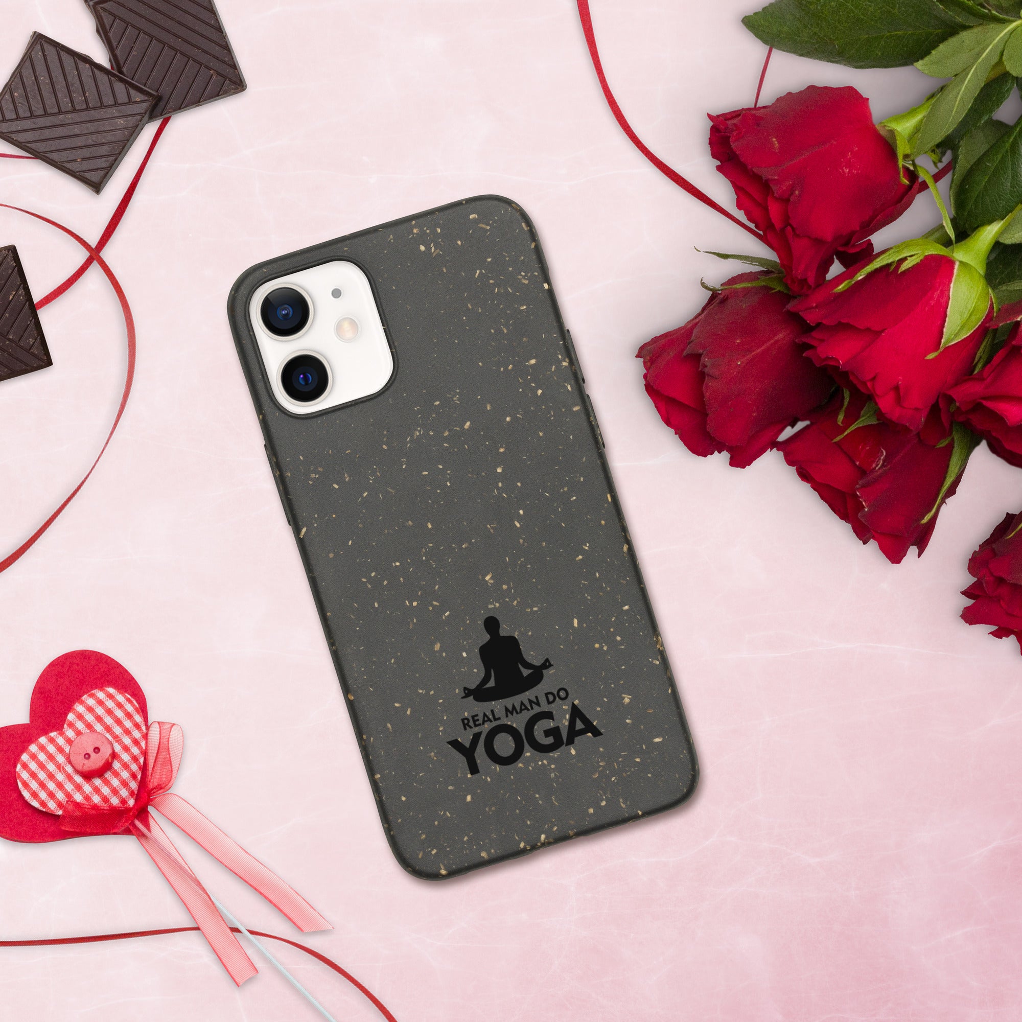 REAL MAN DO YOGA - Speckled iPhone case