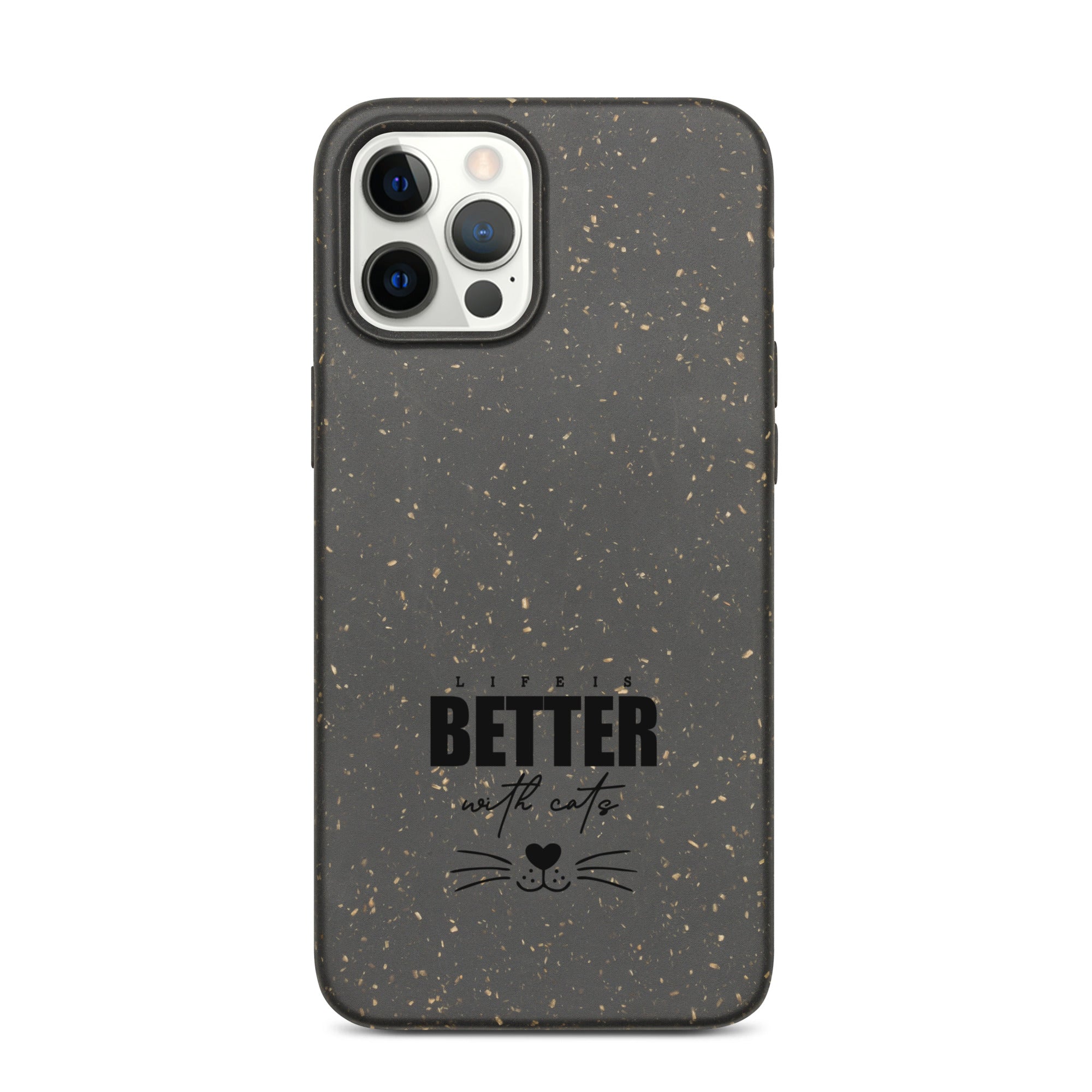 LIFE IS BETTER WITH CATS - Speckled iPhone case