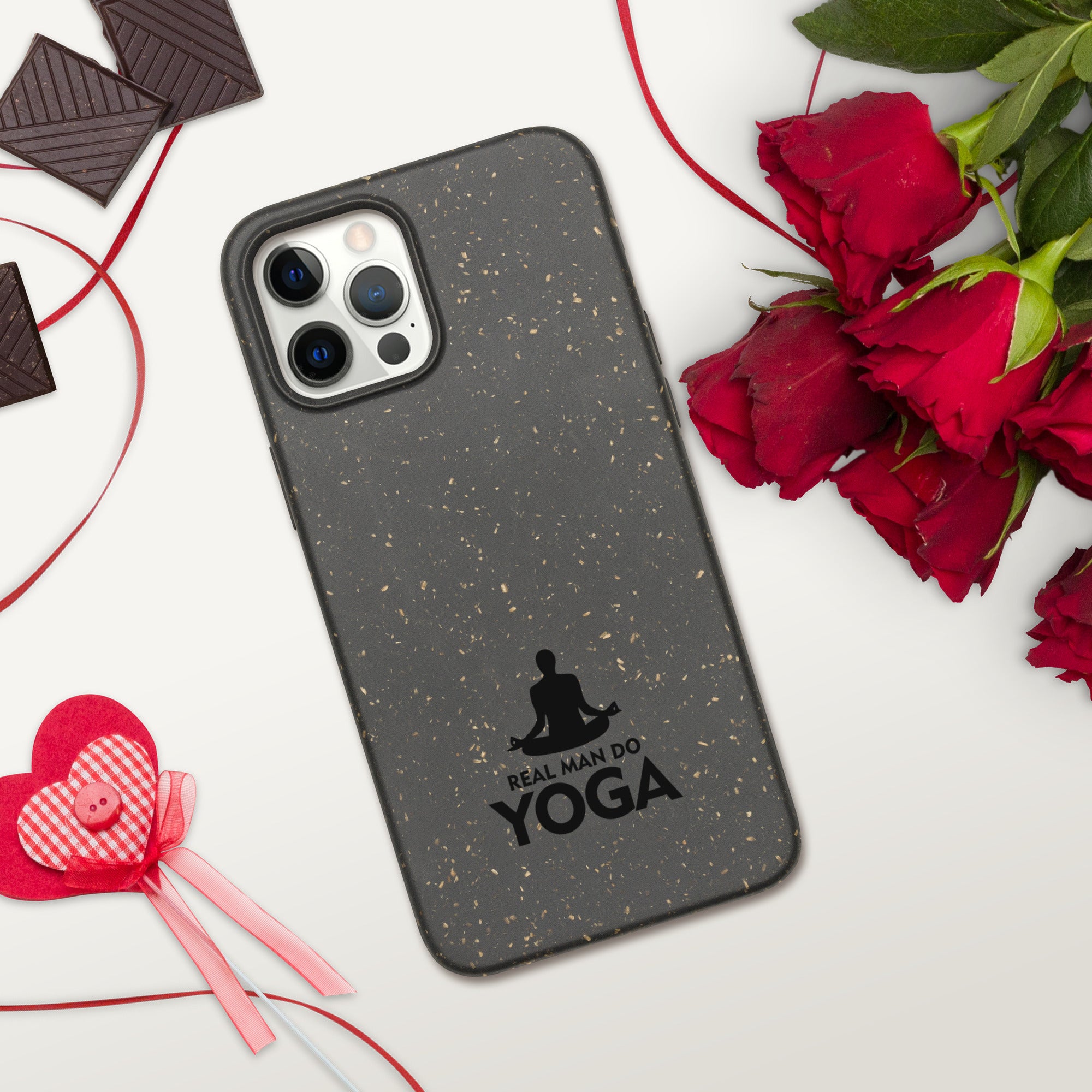 REAL MAN DO YOGA - Speckled iPhone case