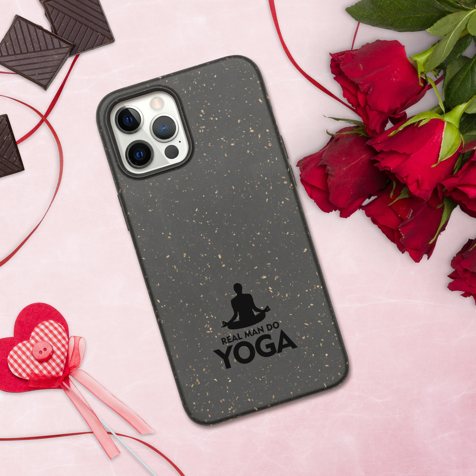 REAL MAN DO YOGA - Speckled iPhone case