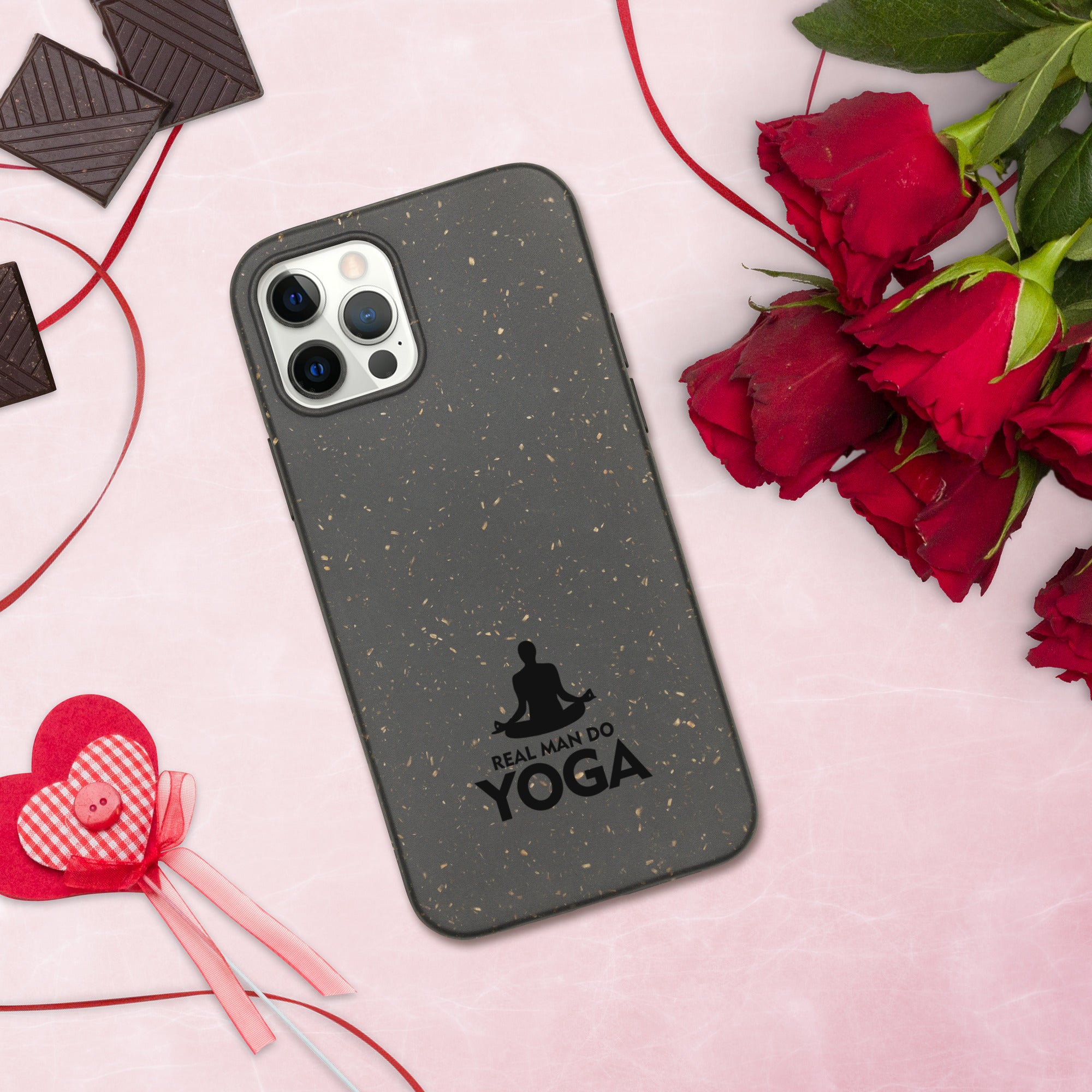 REAL MAN DO YOGA - Speckled iPhone case