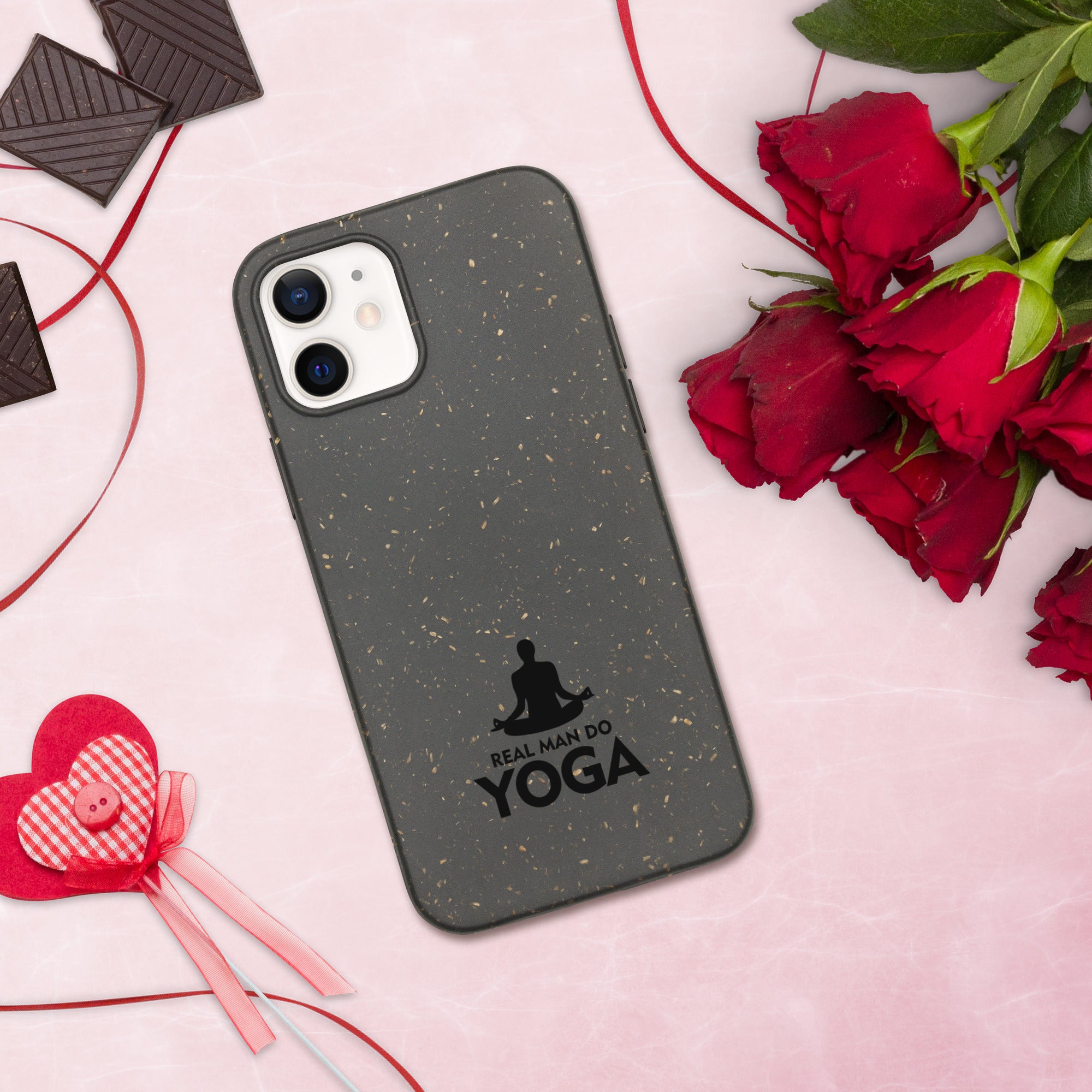 REAL MAN DO YOGA - Speckled iPhone case