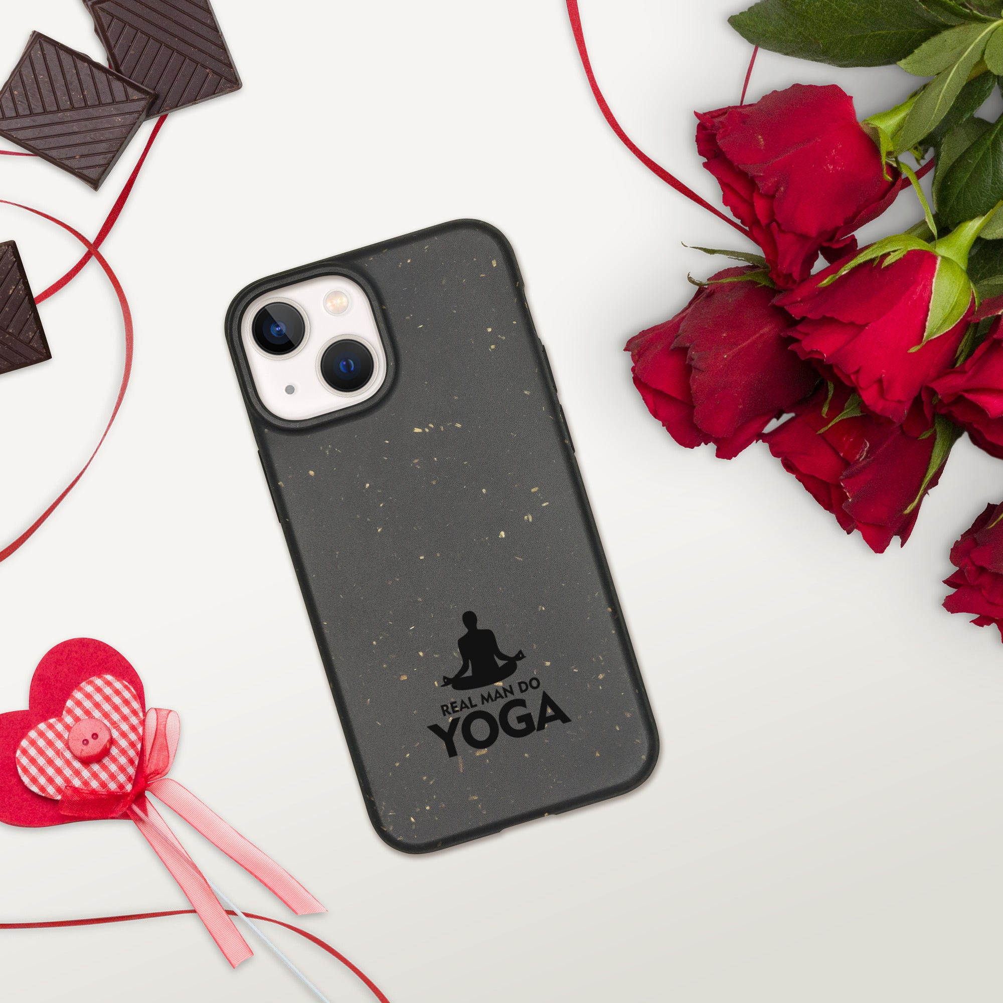 REAL MAN DO YOGA - Speckled iPhone case