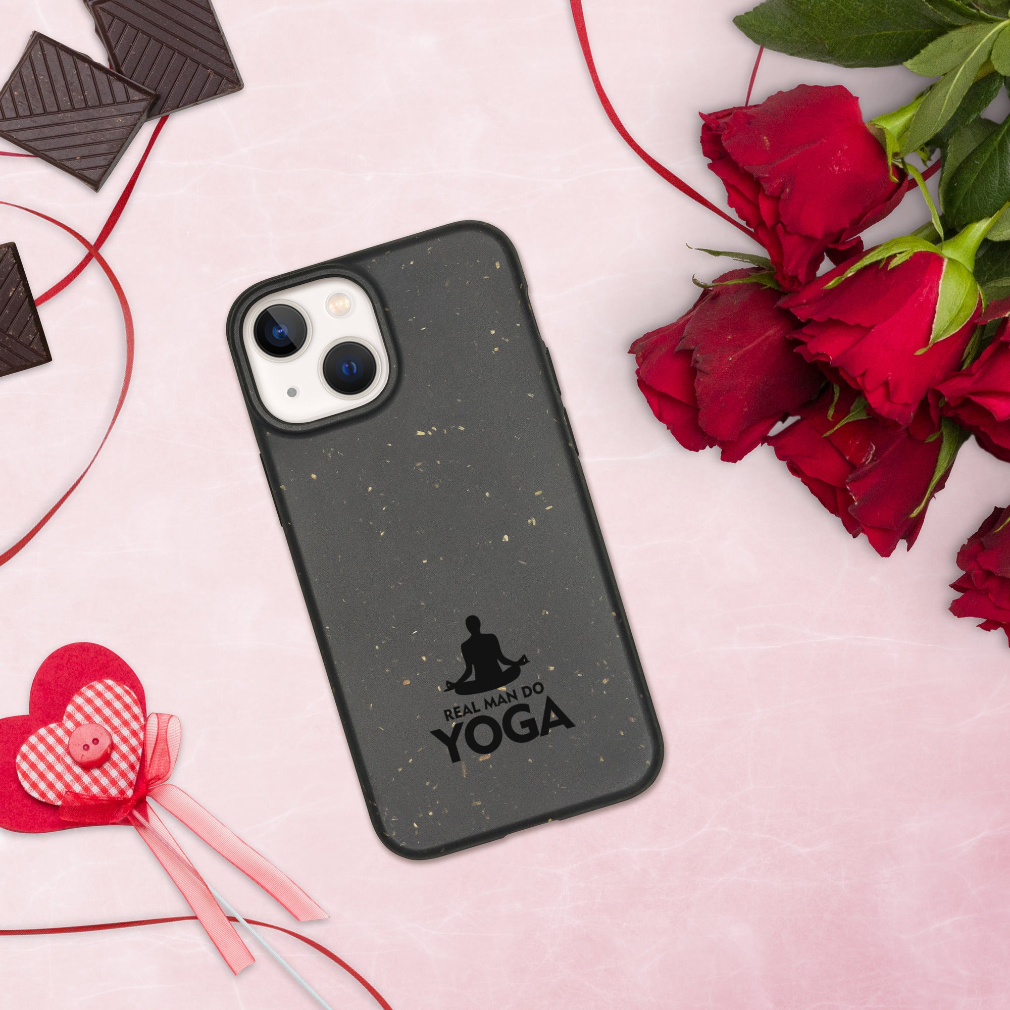 REAL MAN DO YOGA - Speckled iPhone case