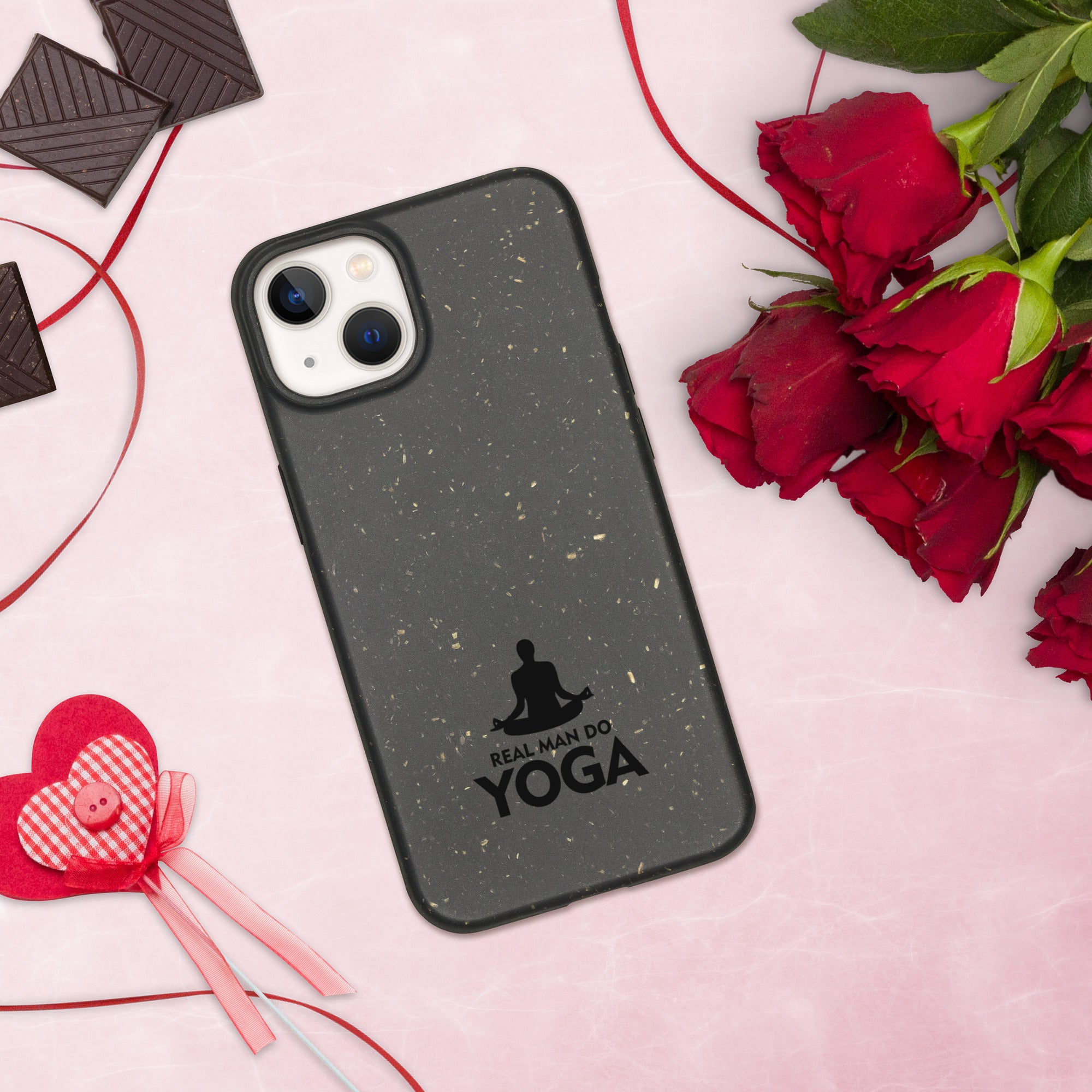 REAL MAN DO YOGA - Speckled iPhone case