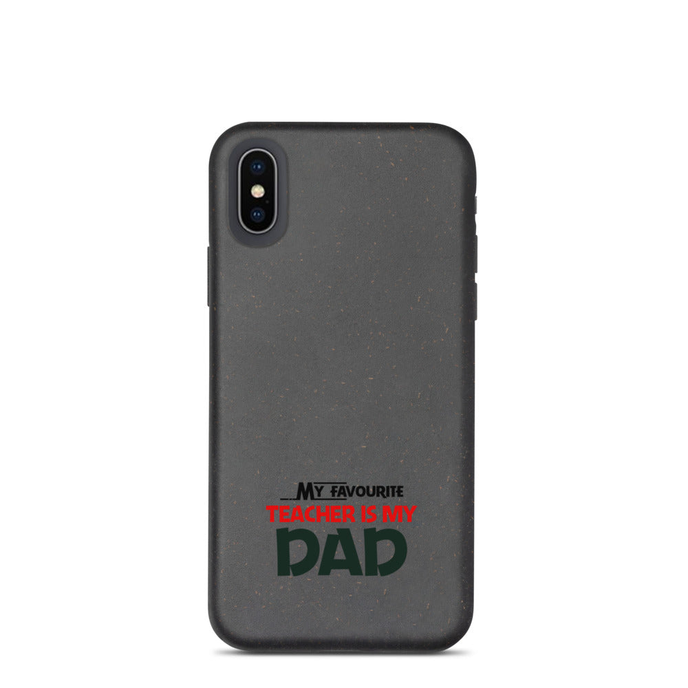 MY FAVOURITE TEACHER IS DAD - Speckled iPhone case