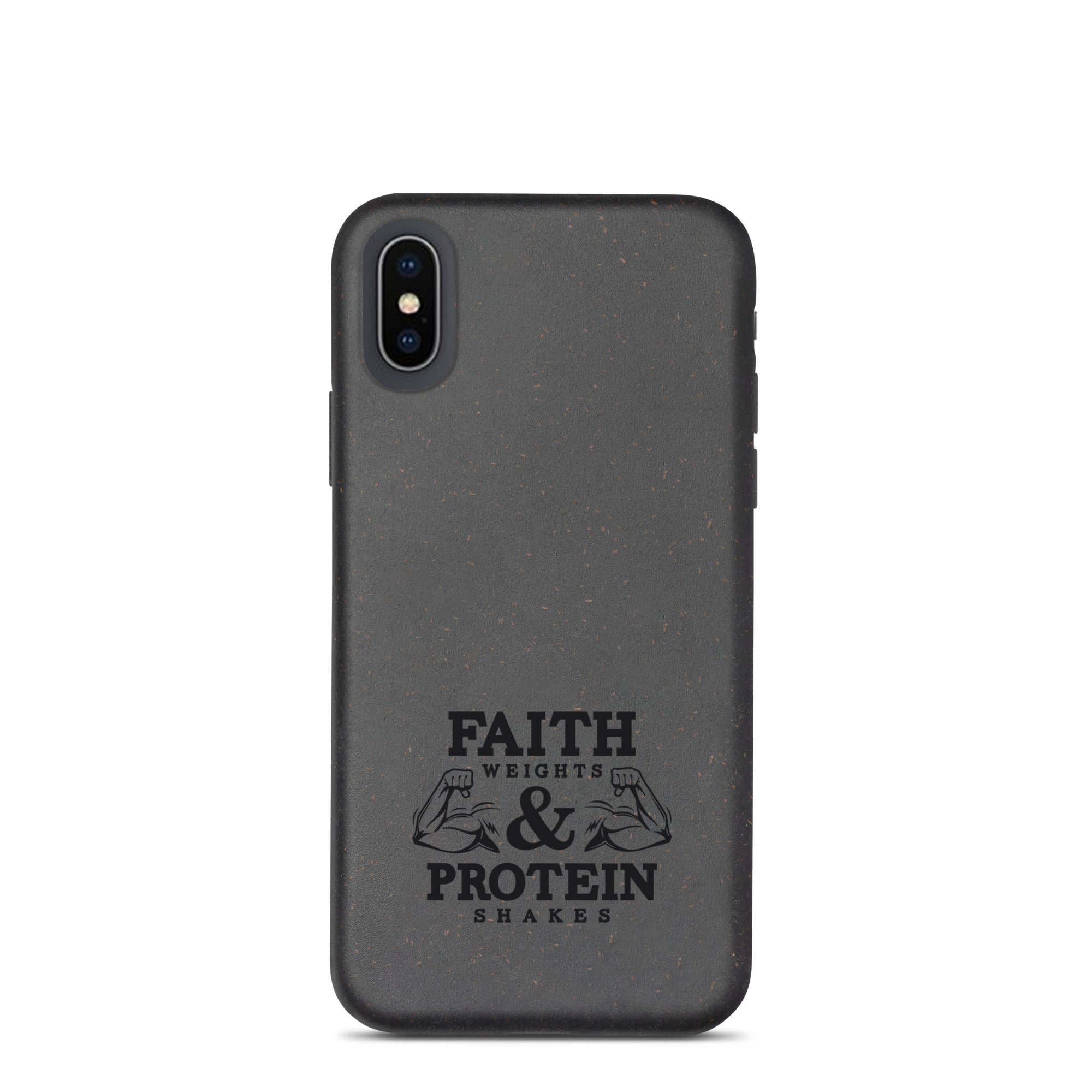 FAITH WEIGHTS & PROTEIN SHAKES - Speckled iPhone case
