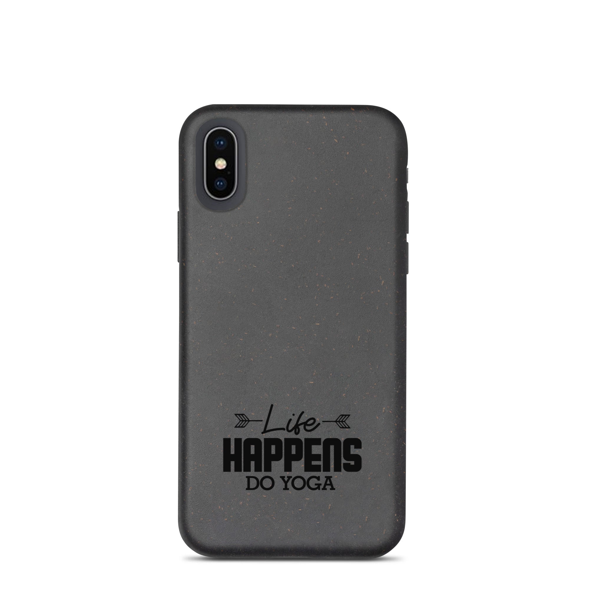 LIFE HAPPENS DO YOGA - Speckled iPhone case