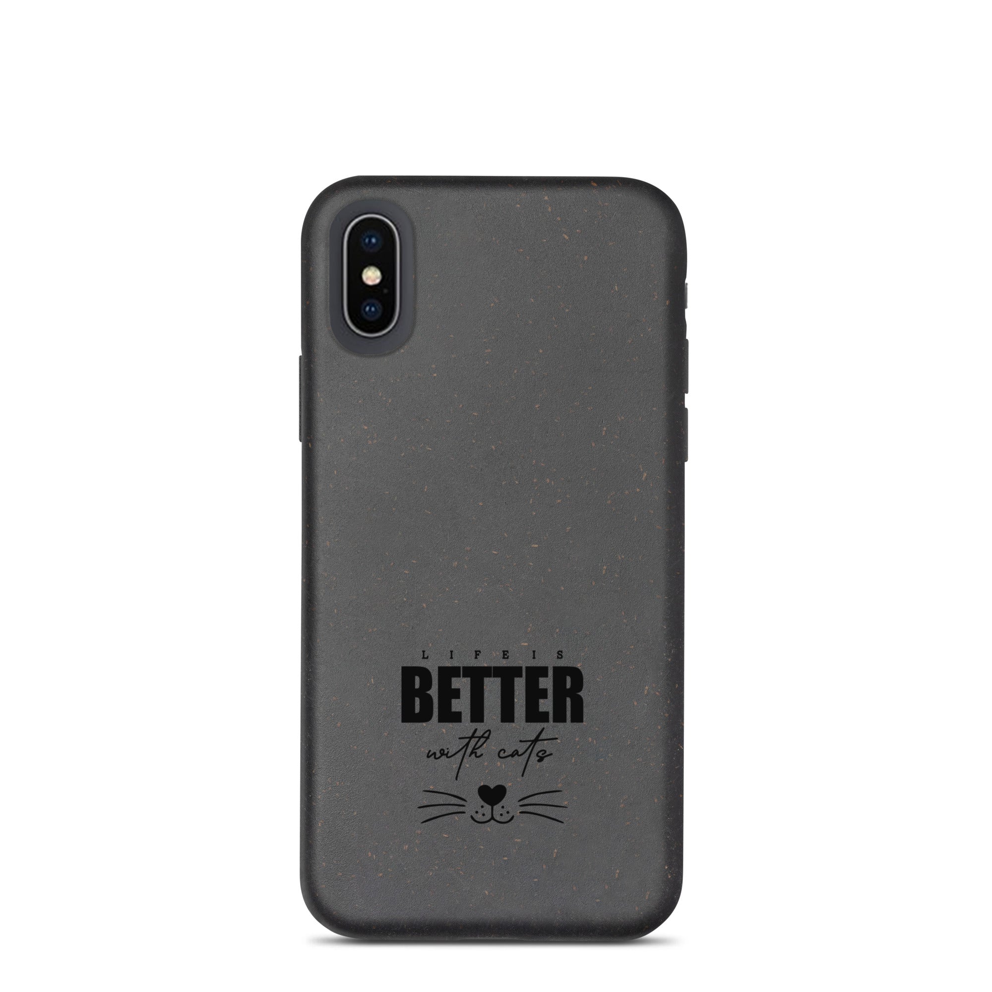 LIFE IS BETTER WITH CATS - Speckled iPhone case