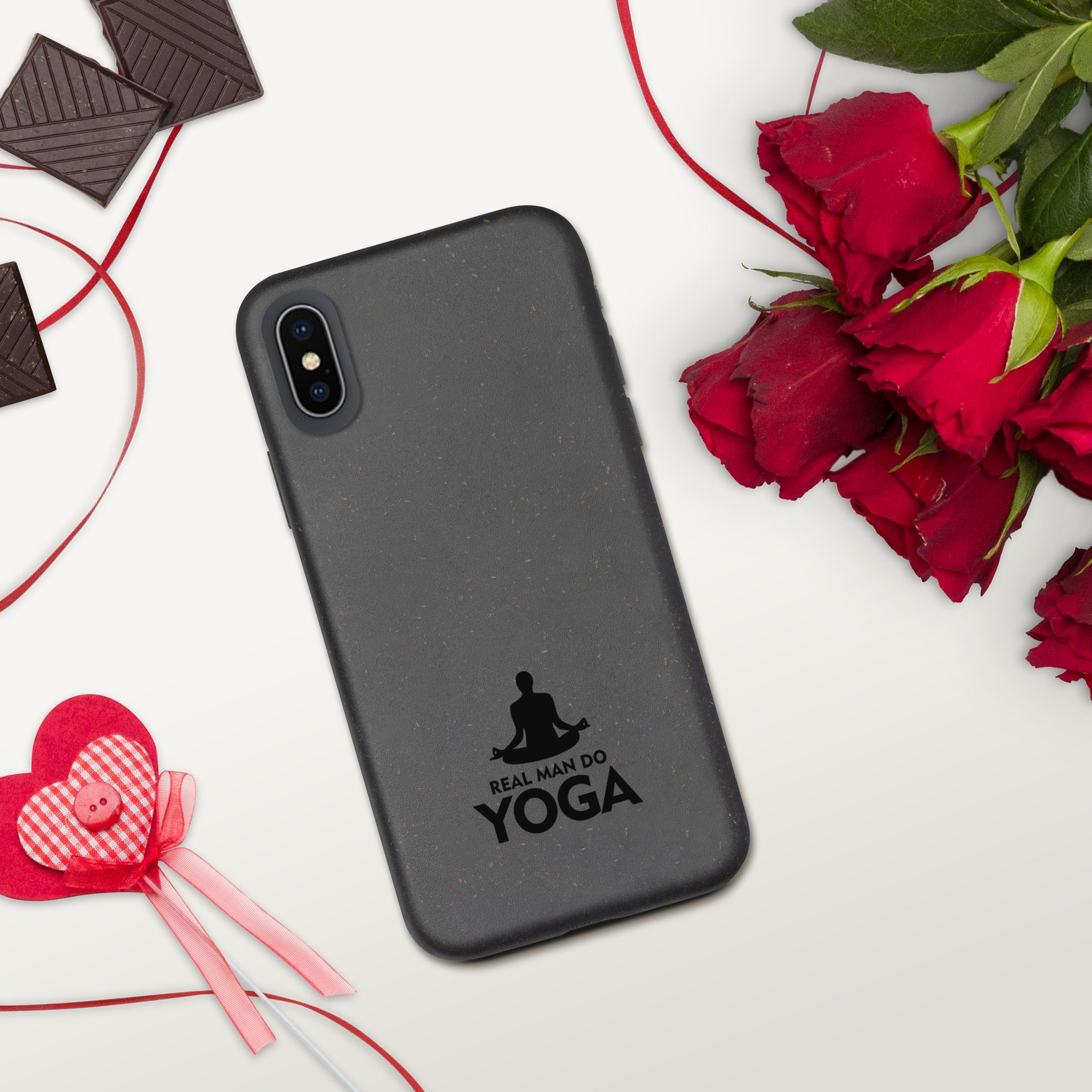 REAL MAN DO YOGA - Speckled iPhone case