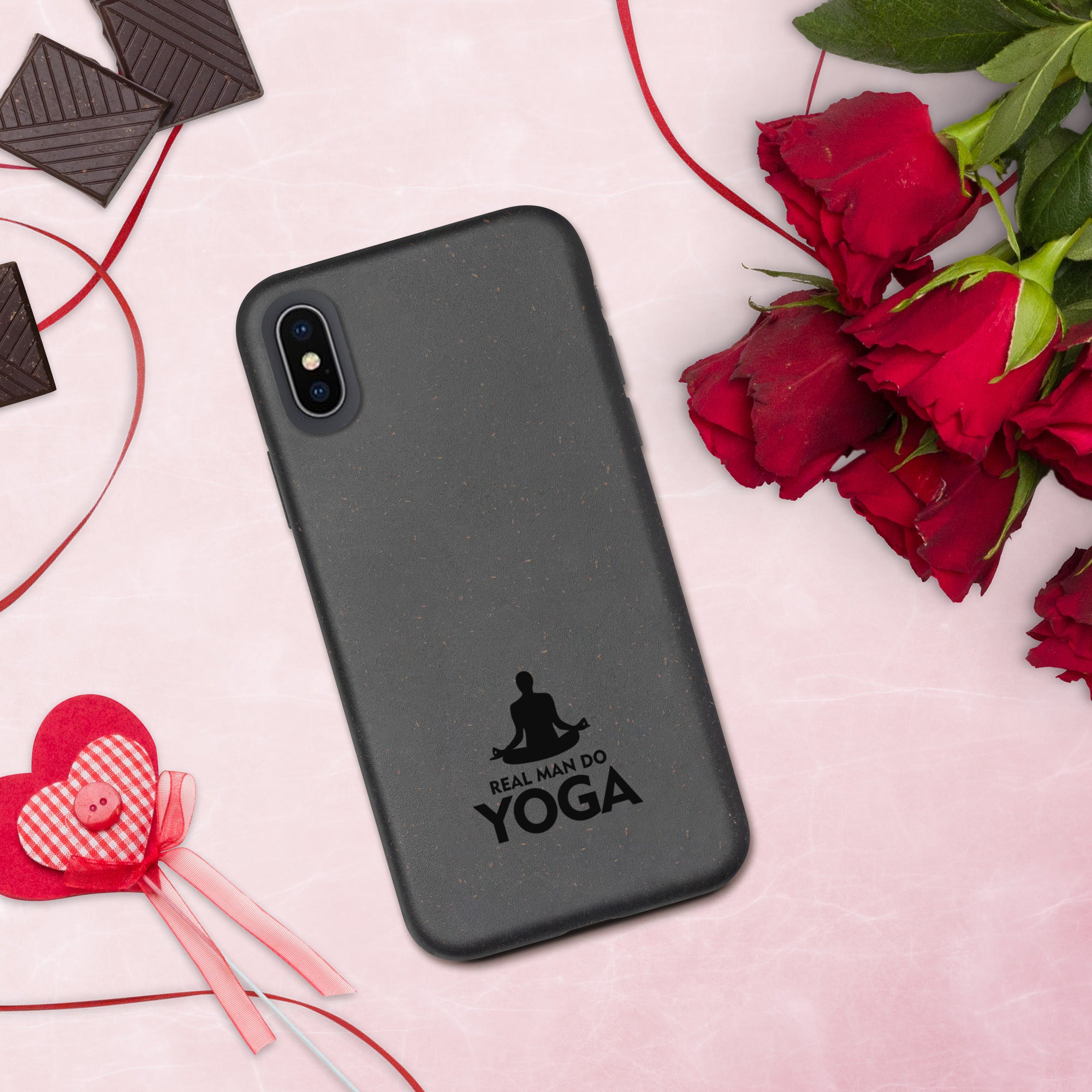 REAL MAN DO YOGA - Speckled iPhone case