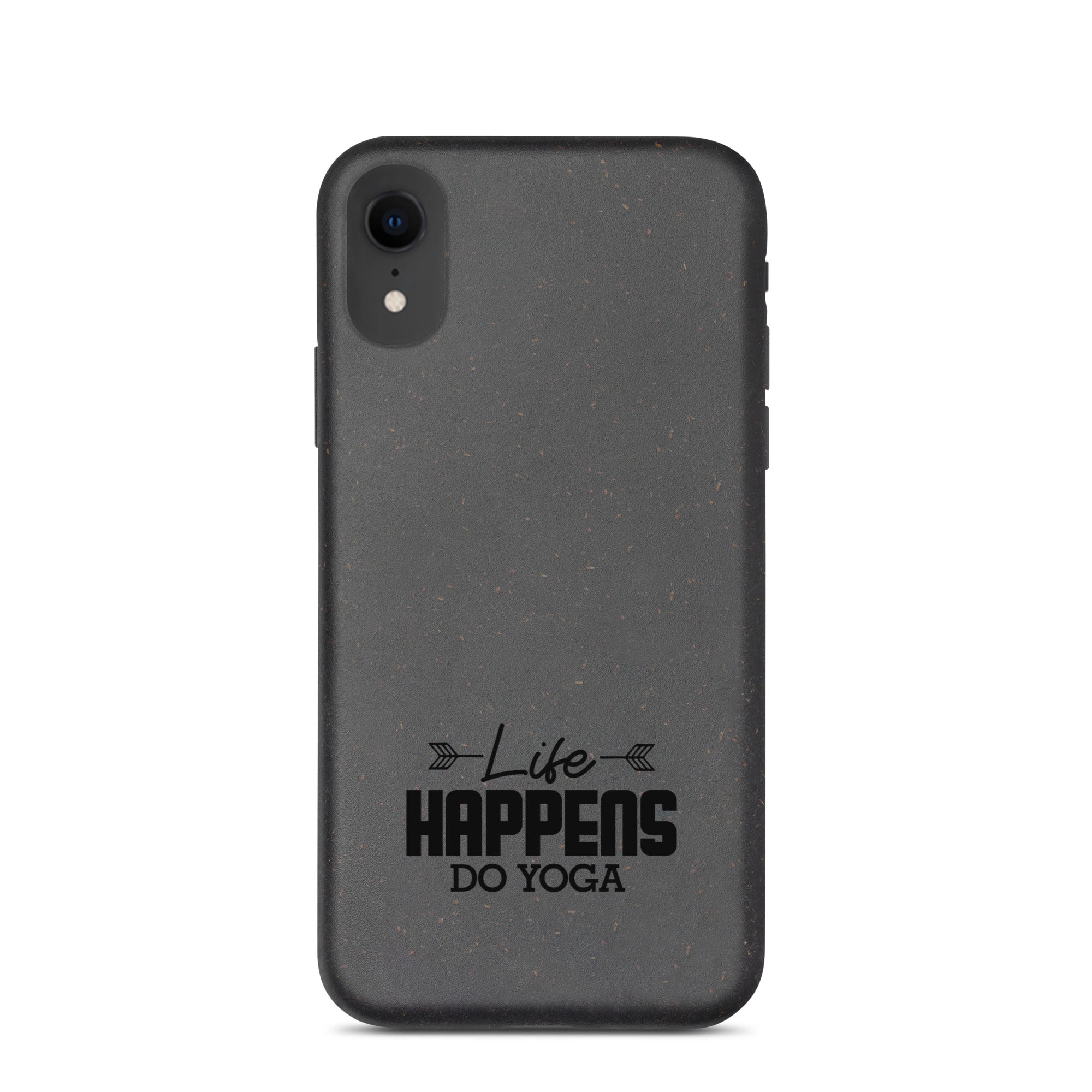 LIFE HAPPENS DO YOGA - Speckled iPhone case