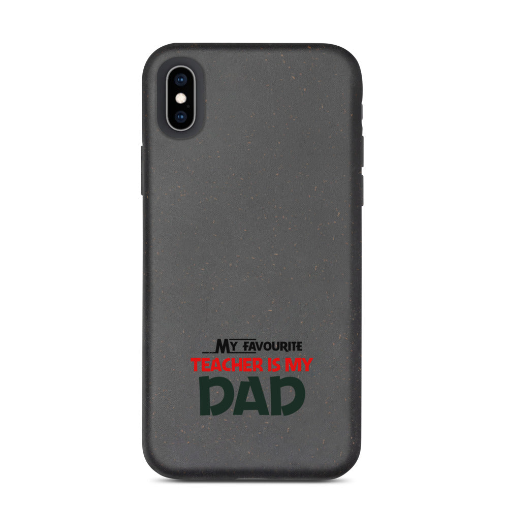 MY FAVOURITE TEACHER IS DAD - Speckled iPhone case