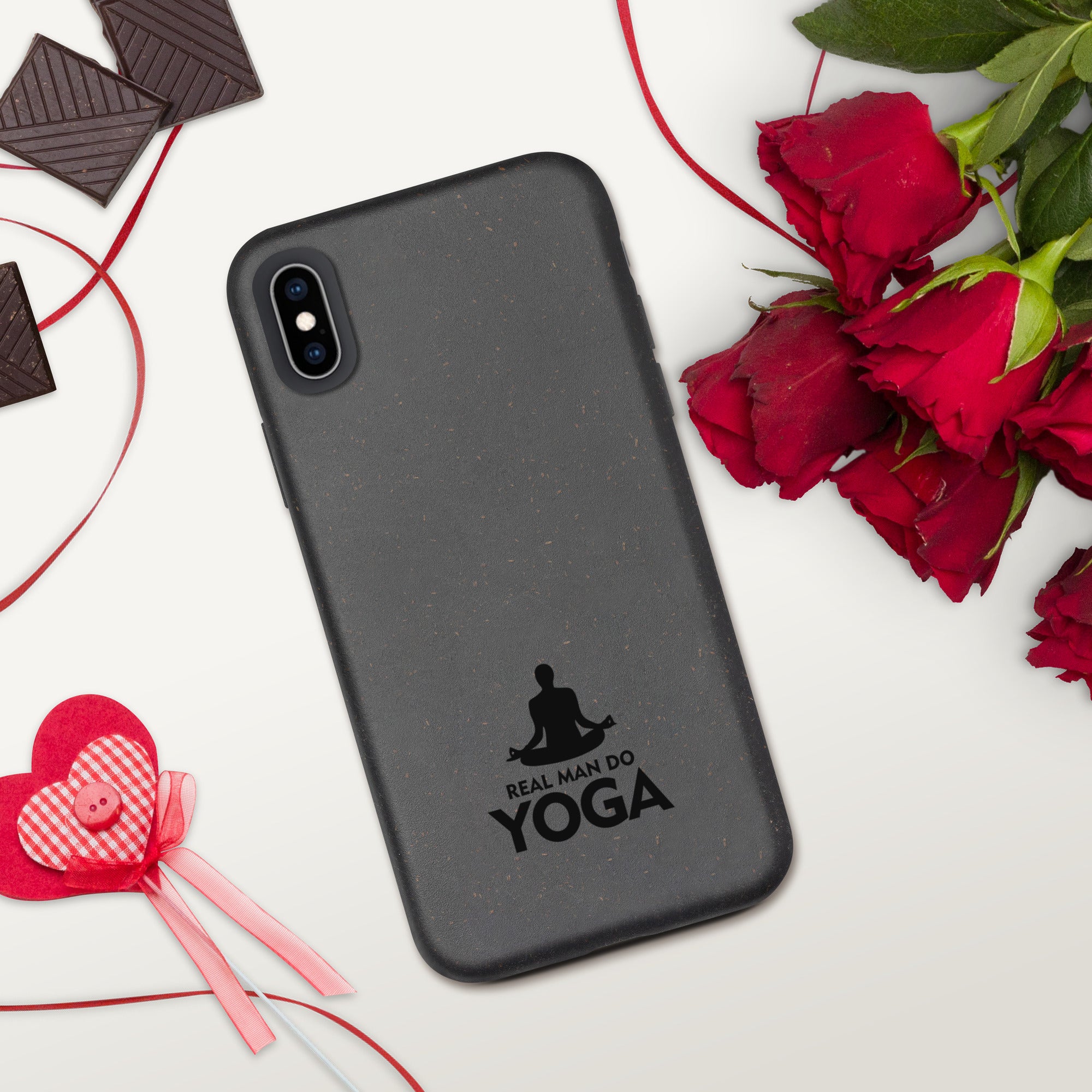 REAL MAN DO YOGA - Speckled iPhone case