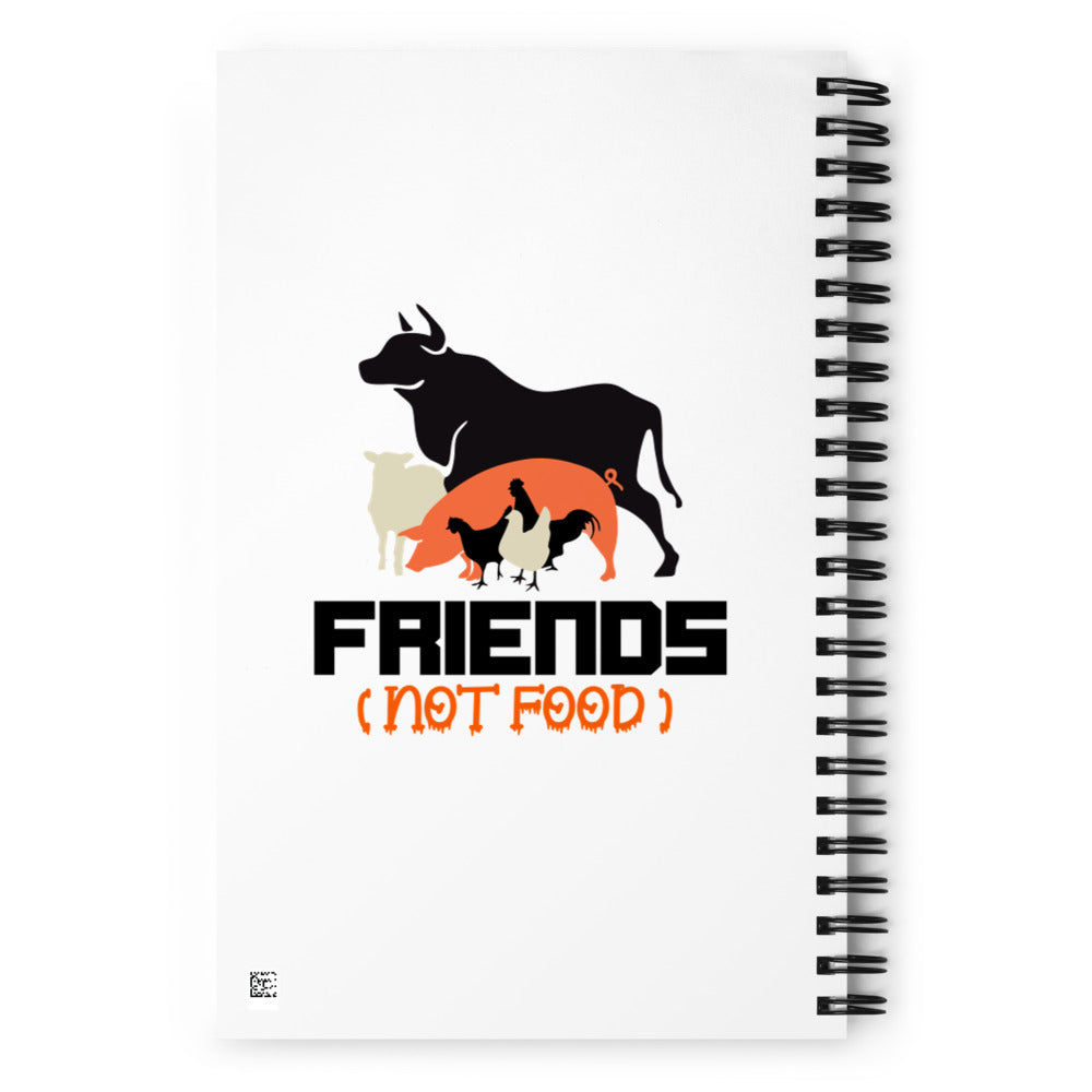 FRIENDS NOT FOOD - Spiral notebook