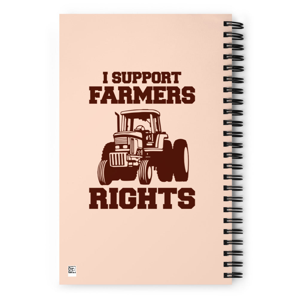 I SUPPORT FARMERS RIGHTS - Spiral notebook