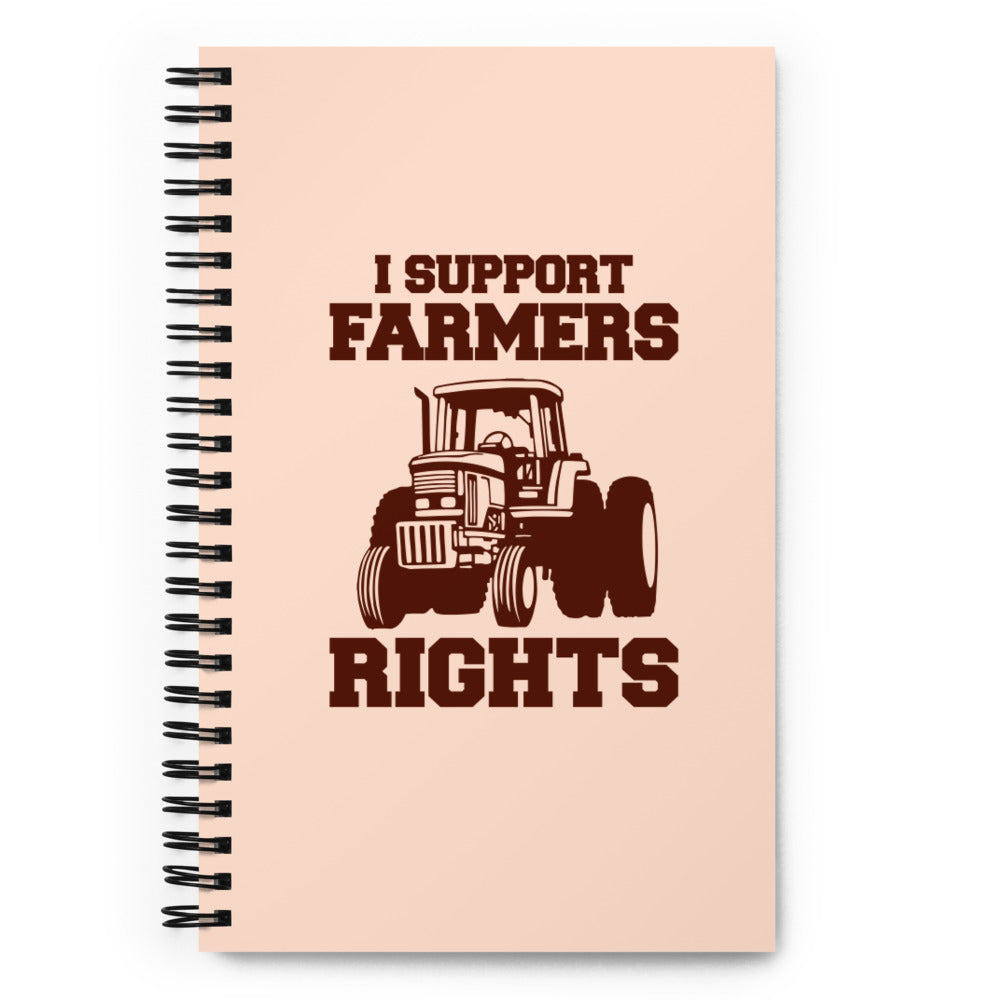 I SUPPORT FARMERS RIGHTS - Spiral notebook