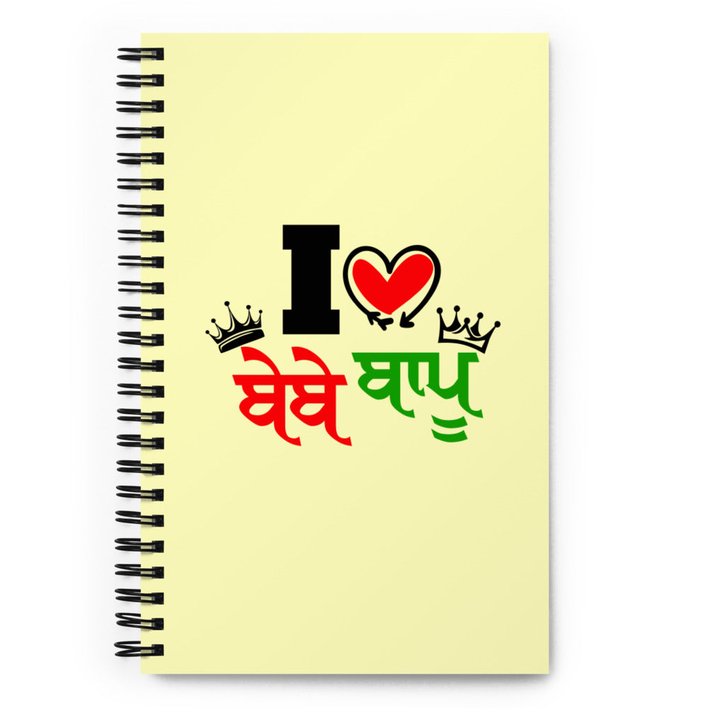 I LOVE BEBE BAPU - Spiral notebook