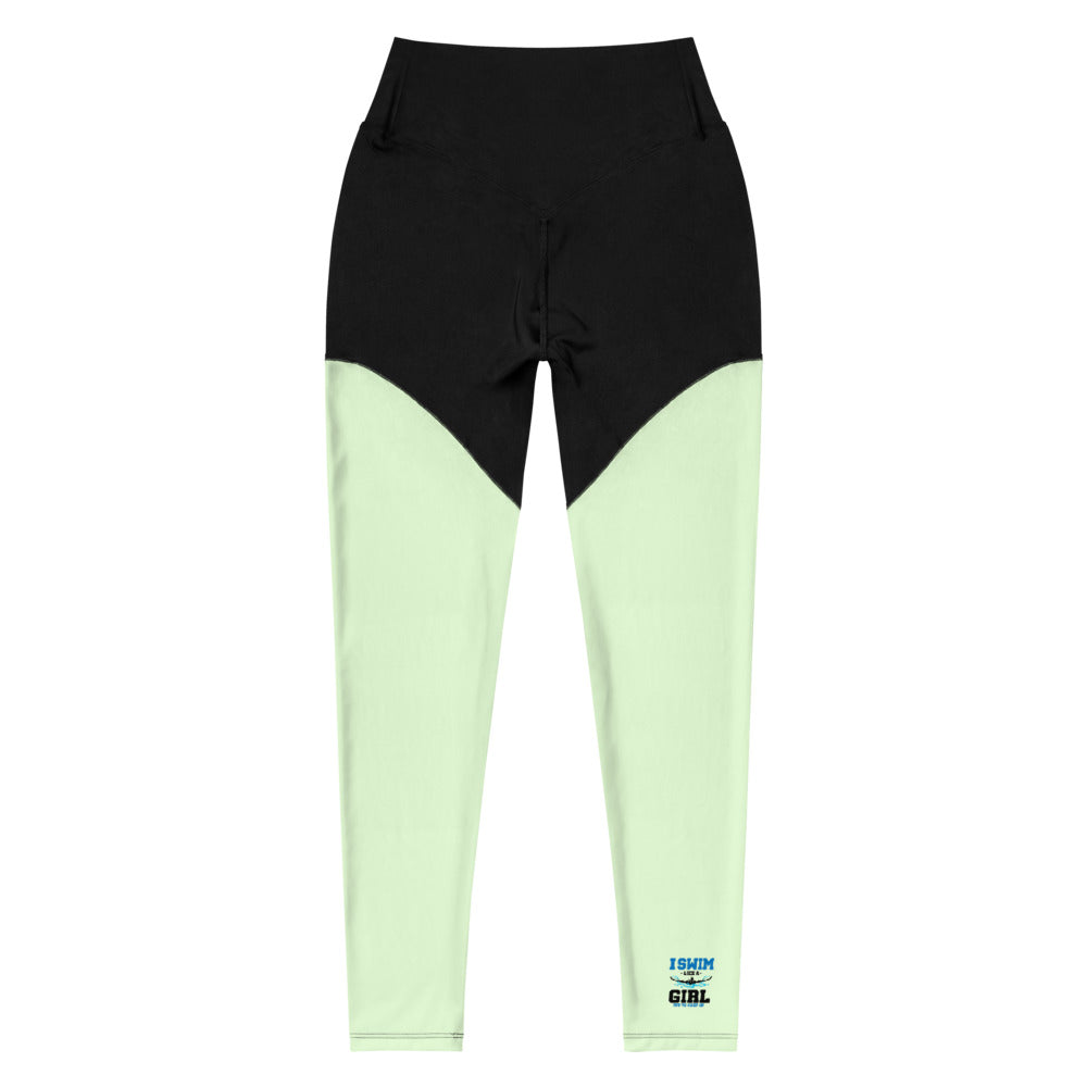 I SWIM LIKE A GIRL TRY TO KEEP UP - Sports Leggings